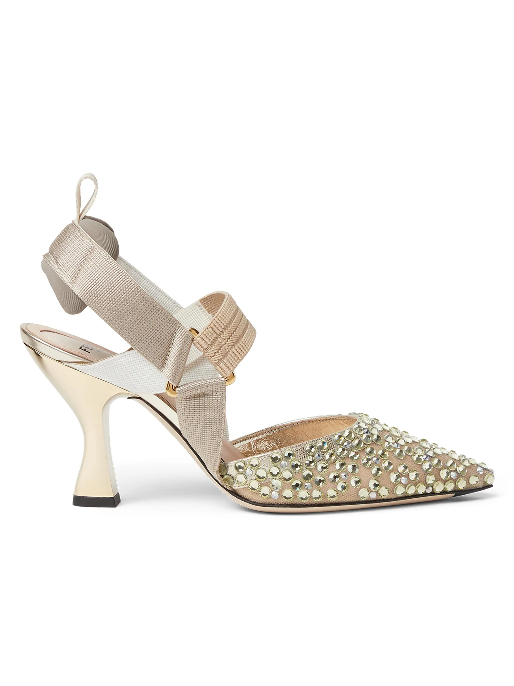 Women's Colibri 85MM Crystal-Embellished Slingback Pumps - Beige Jonquil - 1