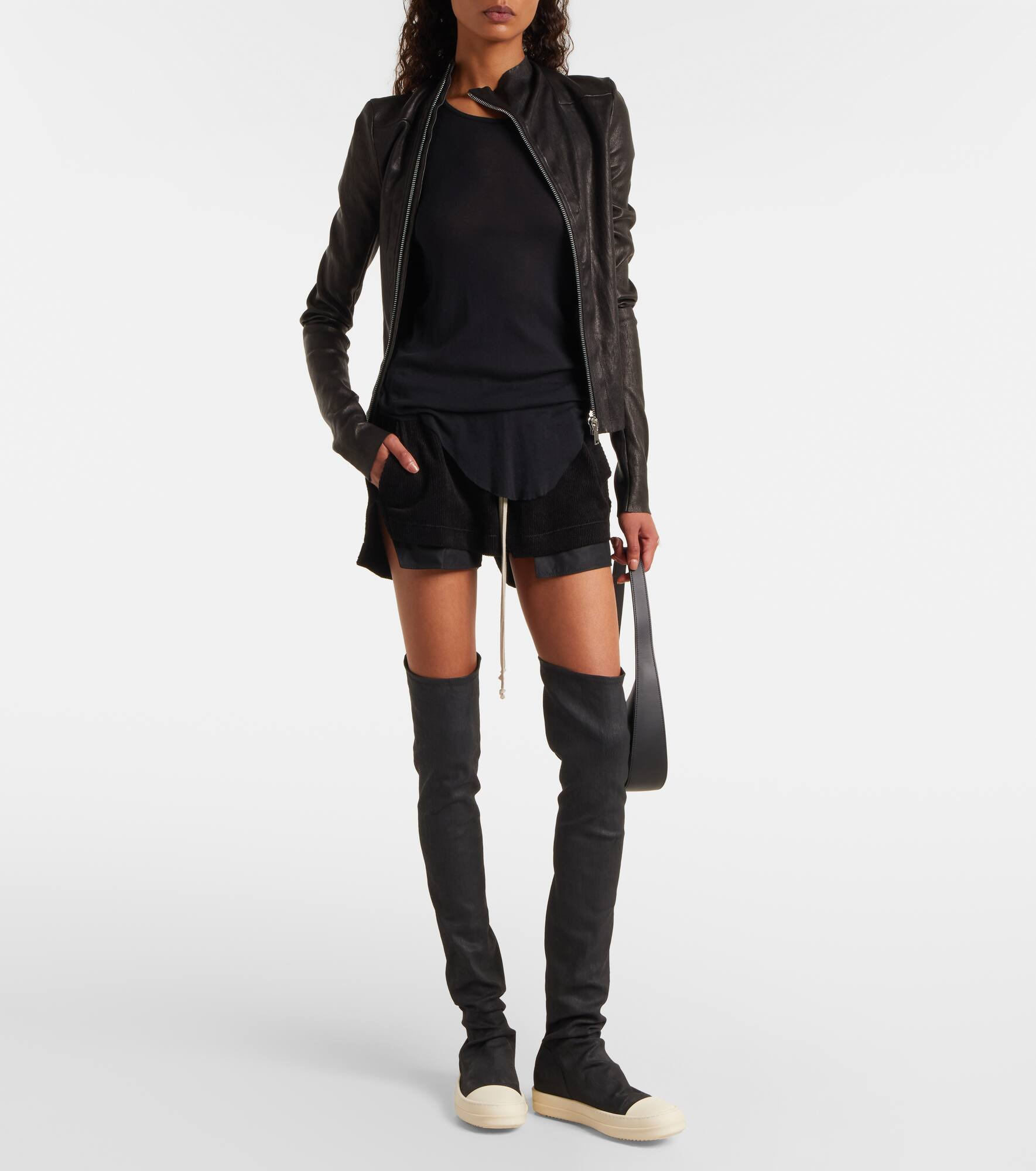Coated denim over-the-knee boots - 3