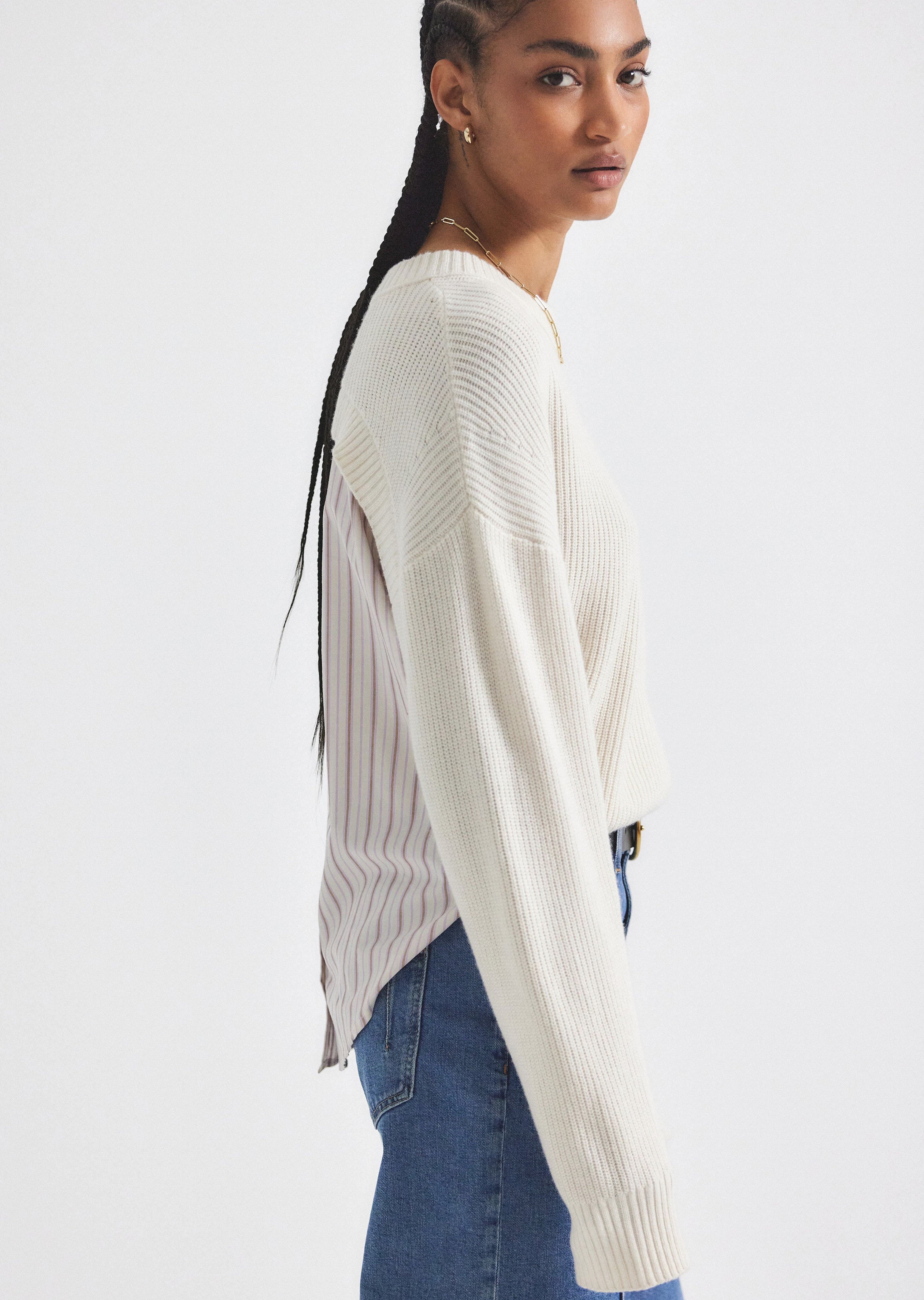 LYON MIXED MEDIA SWEATER - 5