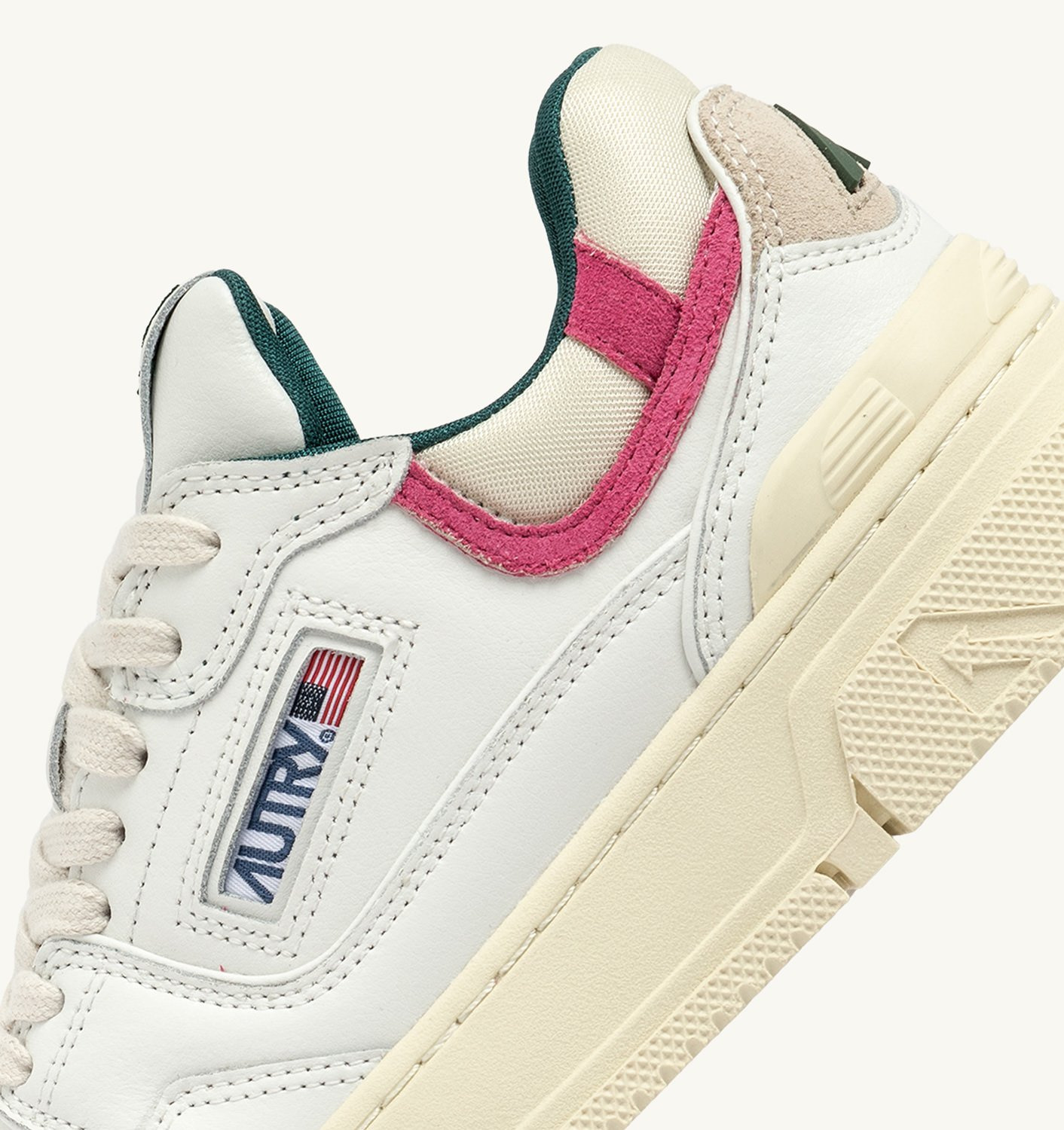 CLC LOW SNEAKERS IN WHITE LEATHER AND CARMINE ROSE SUEDE - 6