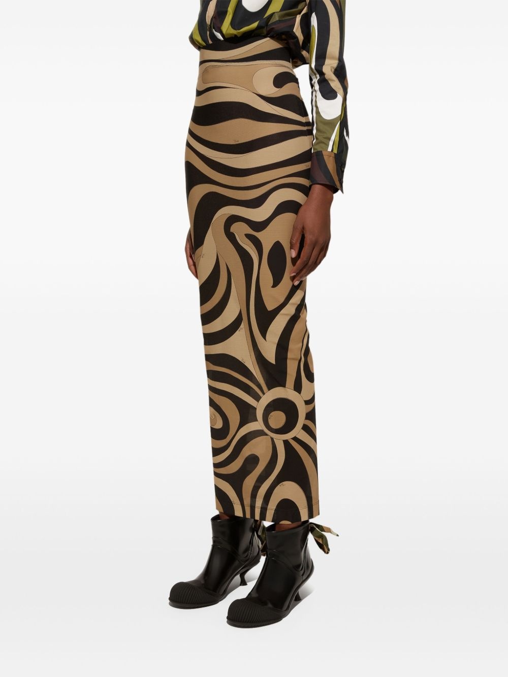 Marmo-print maxi skirt - 5