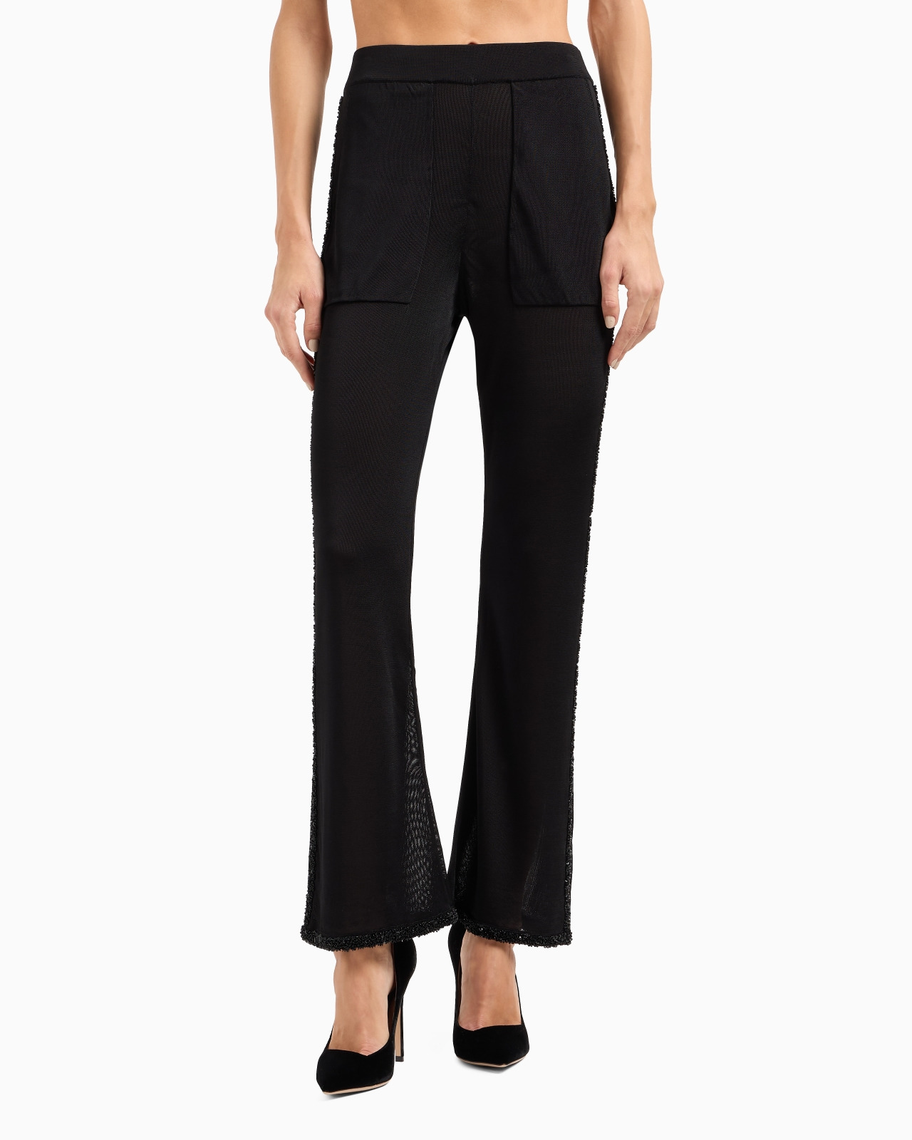 Viscose trousers with embroidery - 4