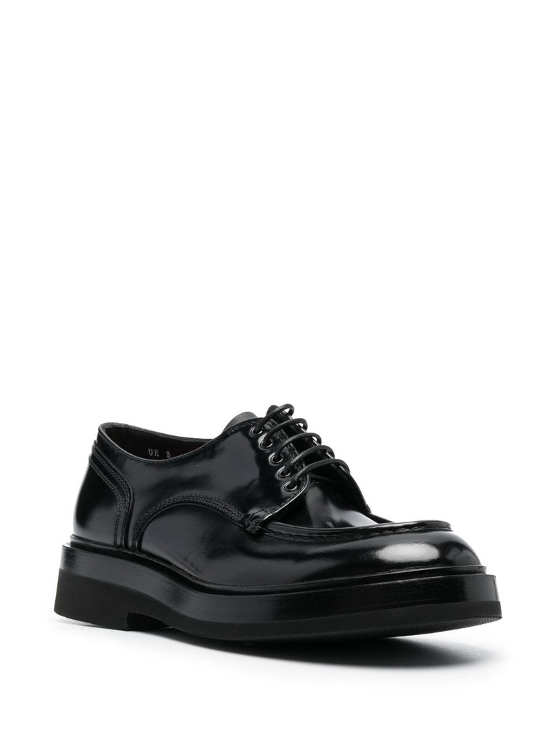 Santoni patent leather 40mm derby shoes outlook
