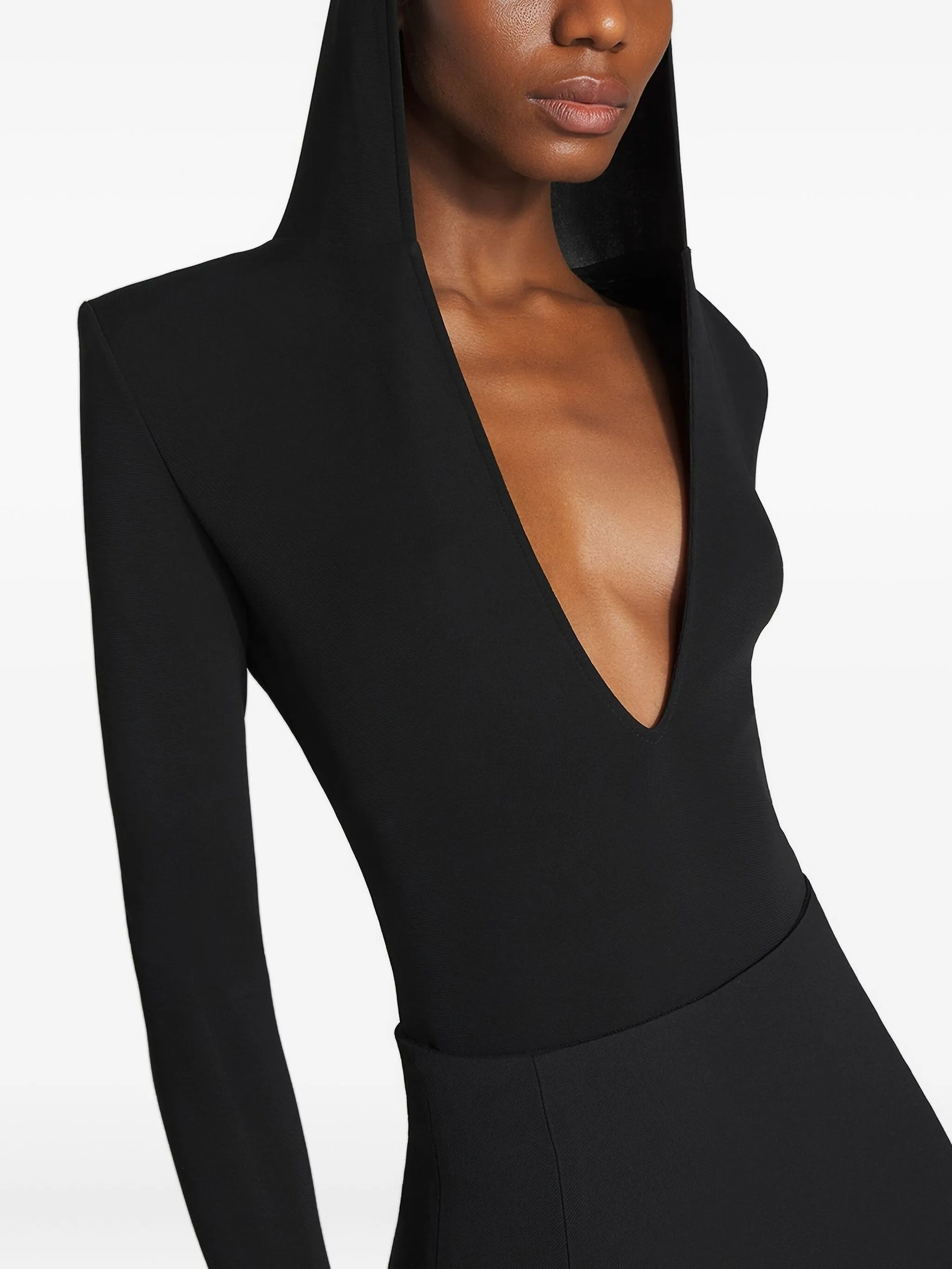 Mugler Hooded Asymmetric Bodysuit - 2
