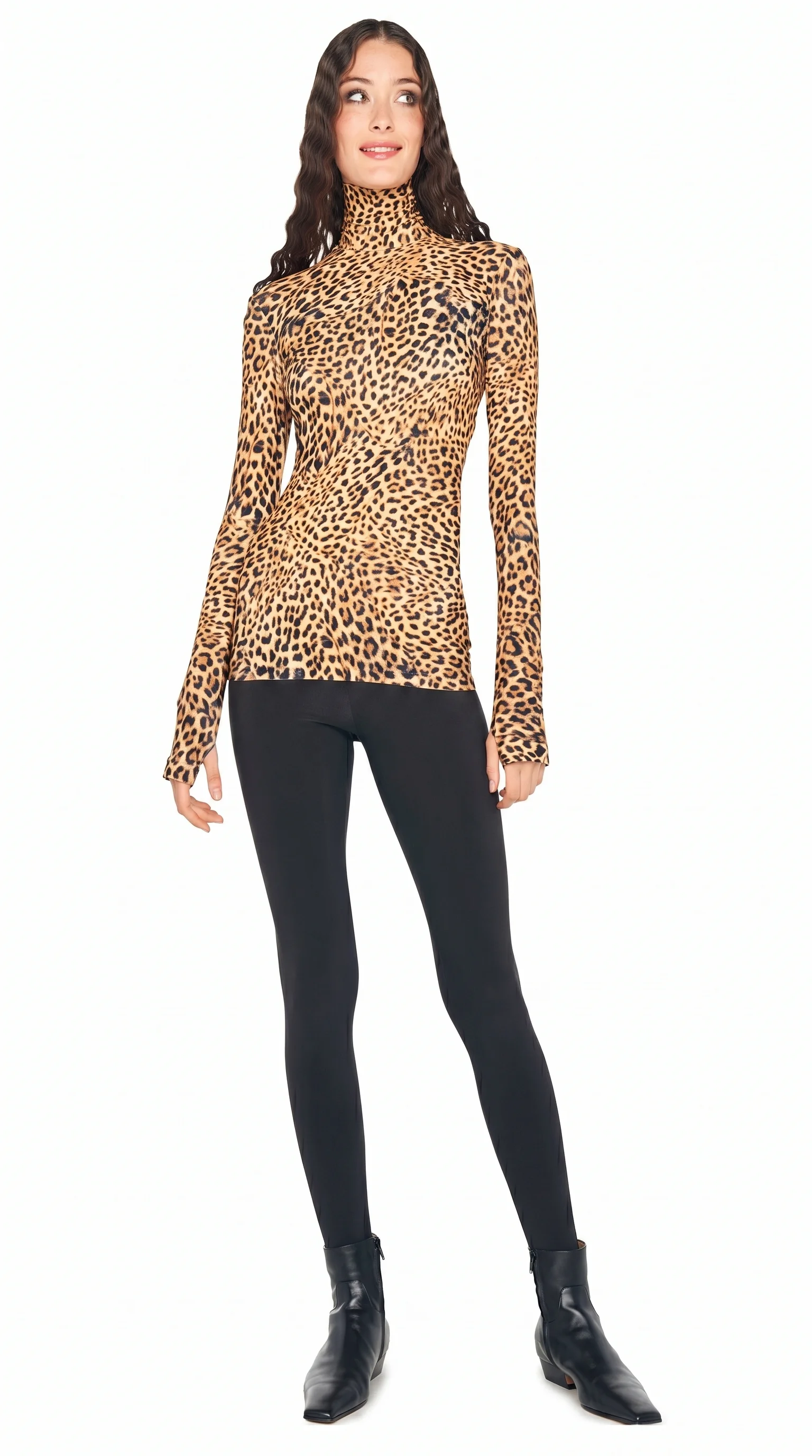 SLIM FIT LONG SLEEVE TURTLE TOP - 1