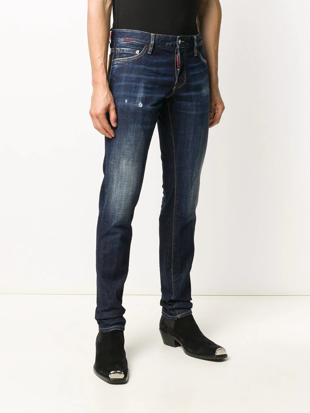 logo patch slim-fit jeans - 3