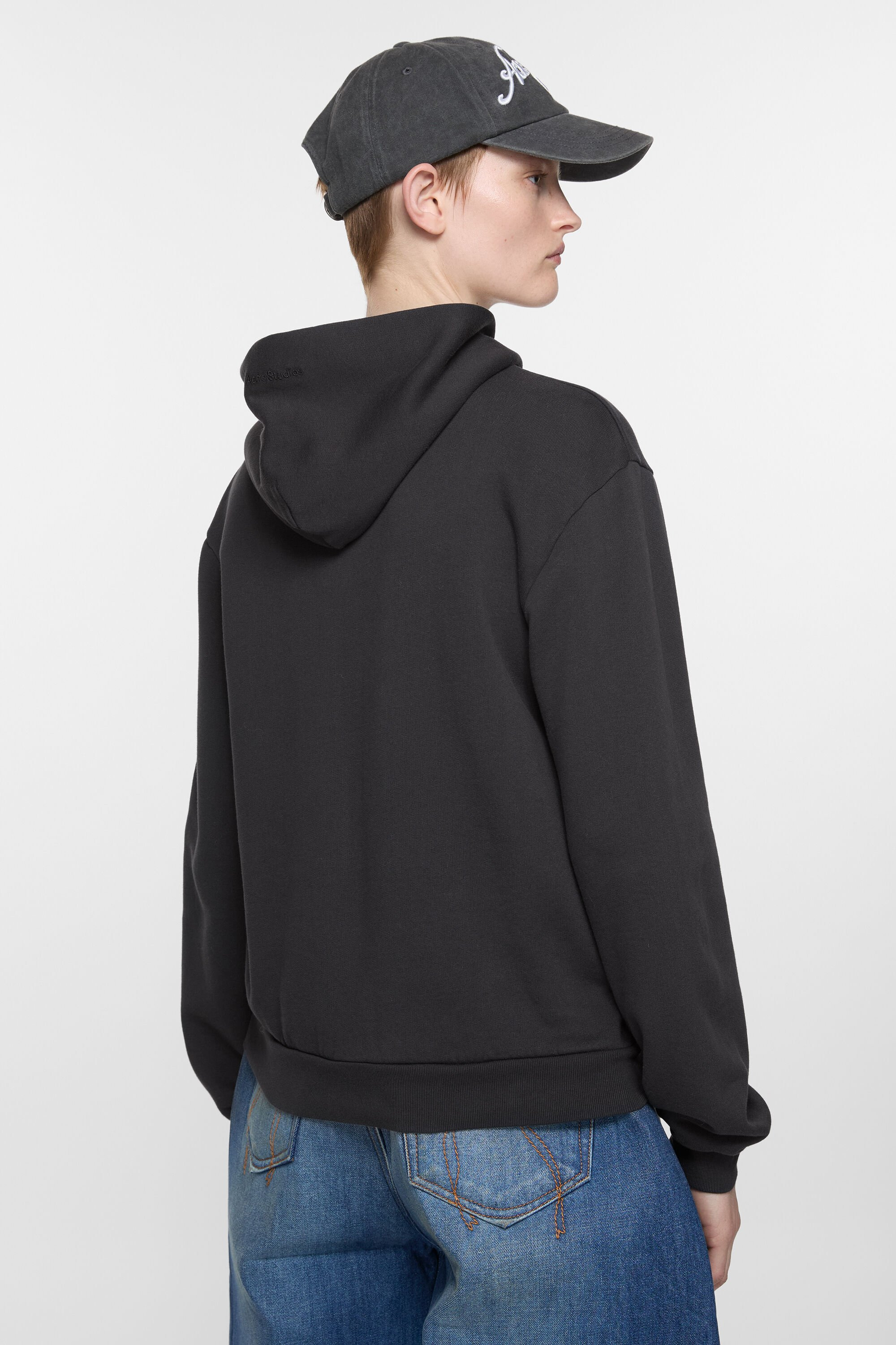 Hooded zipper sweater - Black - 3