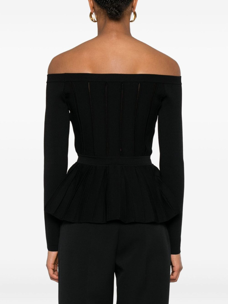pleated-panel boat-neck sweater 4