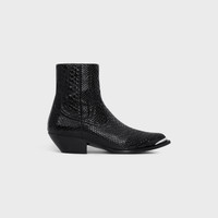 超激安 CELINE CELINE LEON SHINY in TOE METAL WITH BOOT ZIPPED 靴