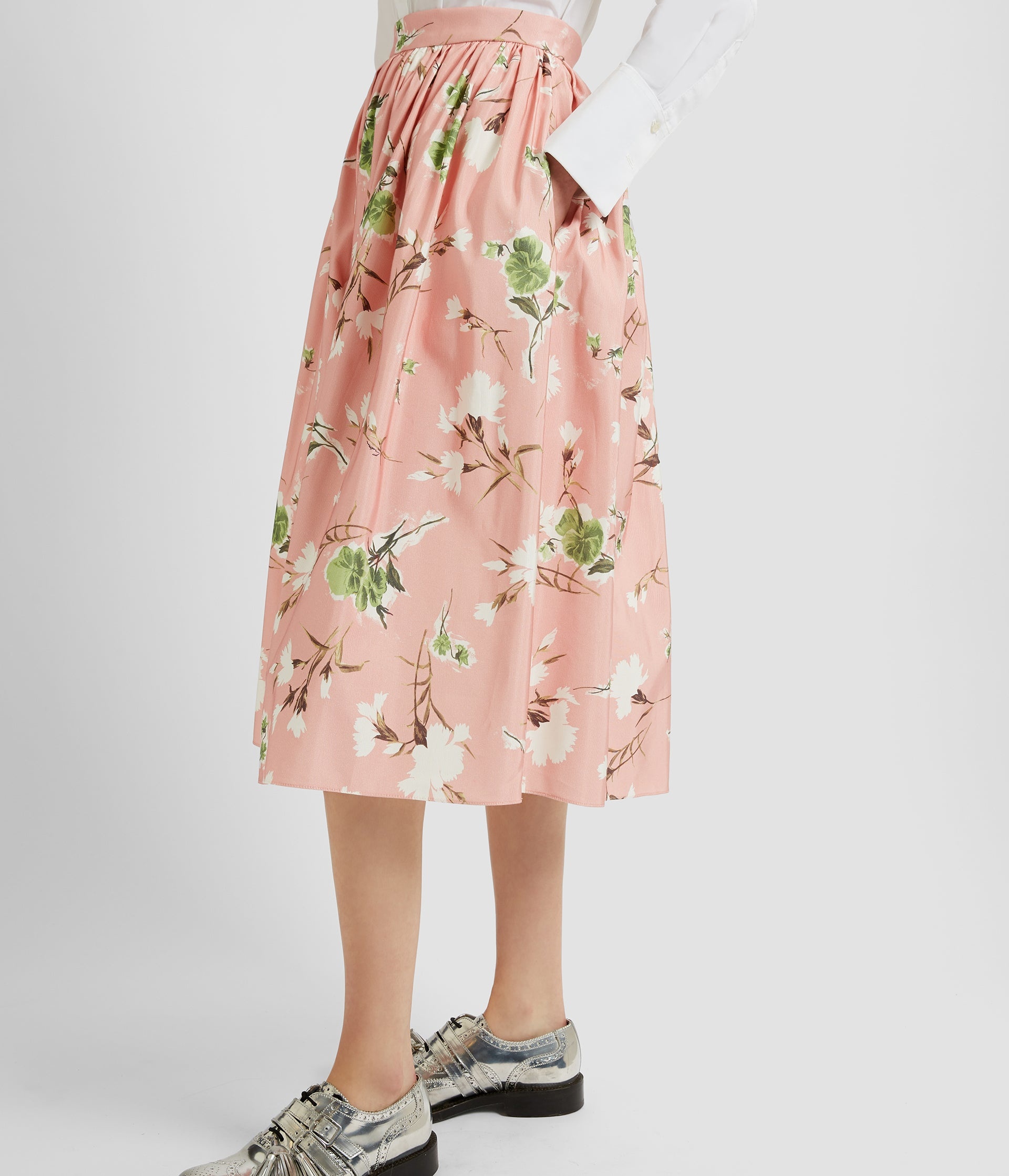 GATHERED MIDI SKIRT - 5