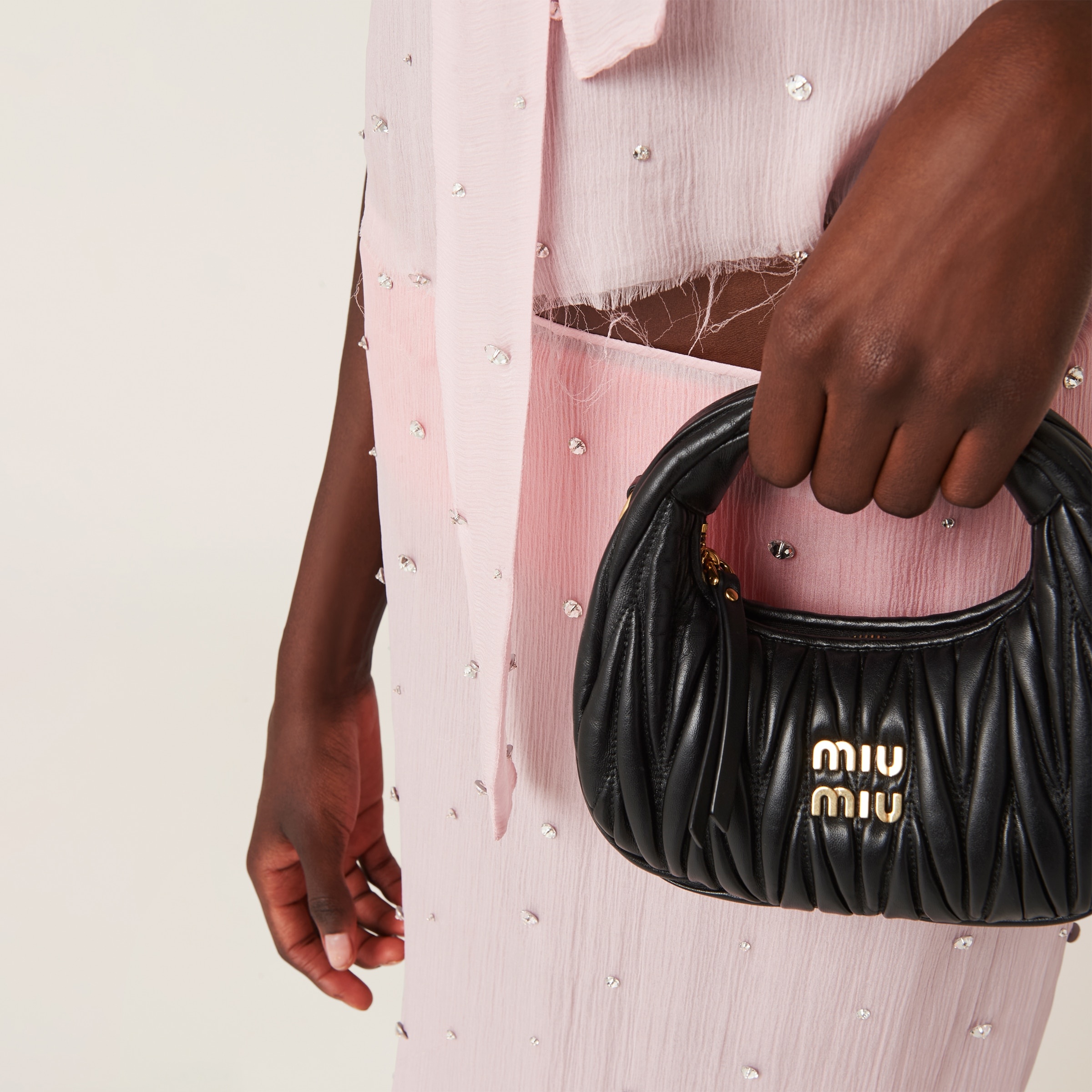 Wander matelassé nappa leather hobo mini-bag - 2
