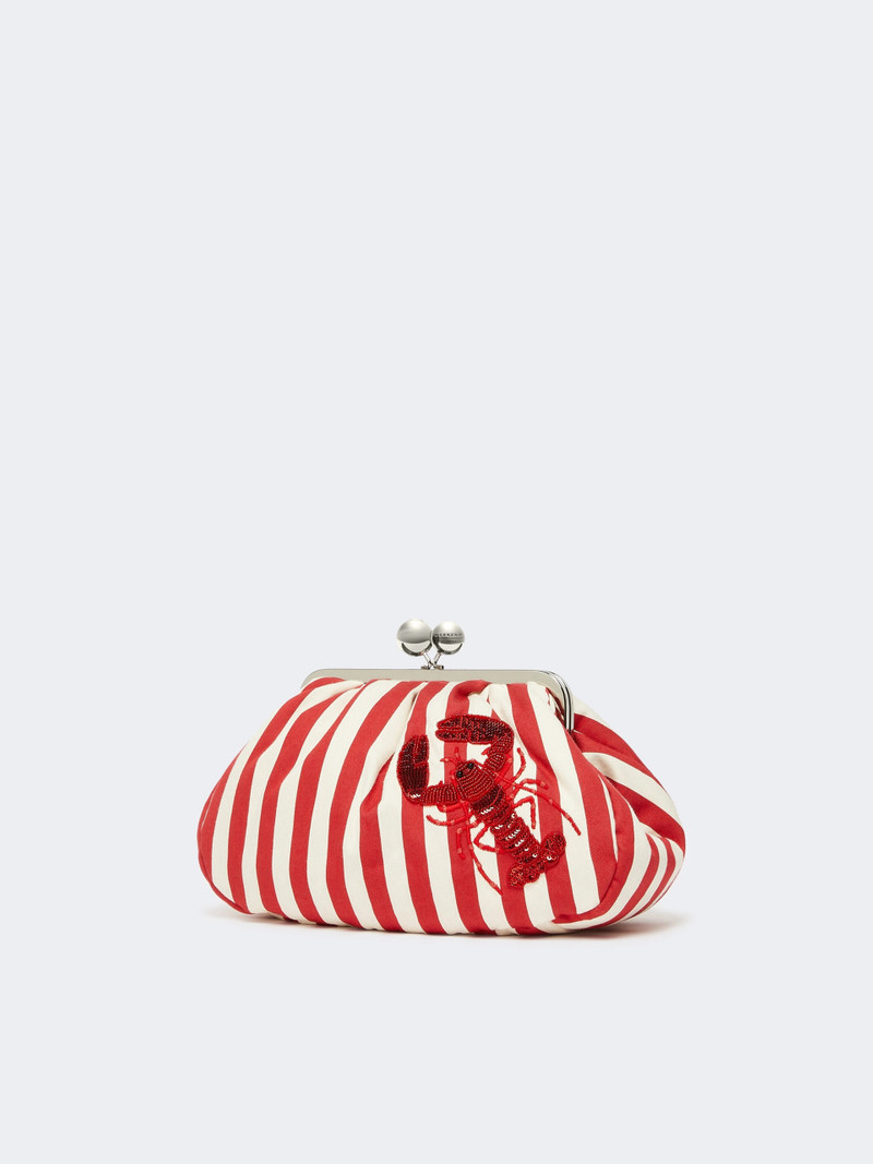 WEEKEND Max Mara Medium striped cotton Pasticcino bag - RED outlook