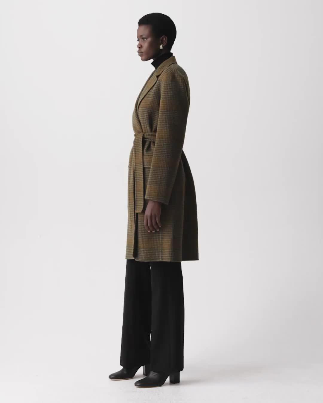 Belted Coat in Plaid Wool-Cashmere - 6