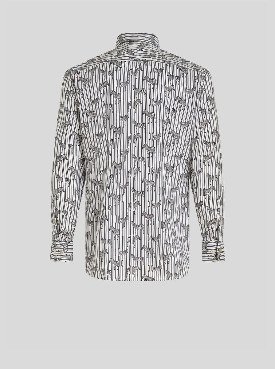 STRIPED COTTON SHIRT WITH ZEBRAS - 2