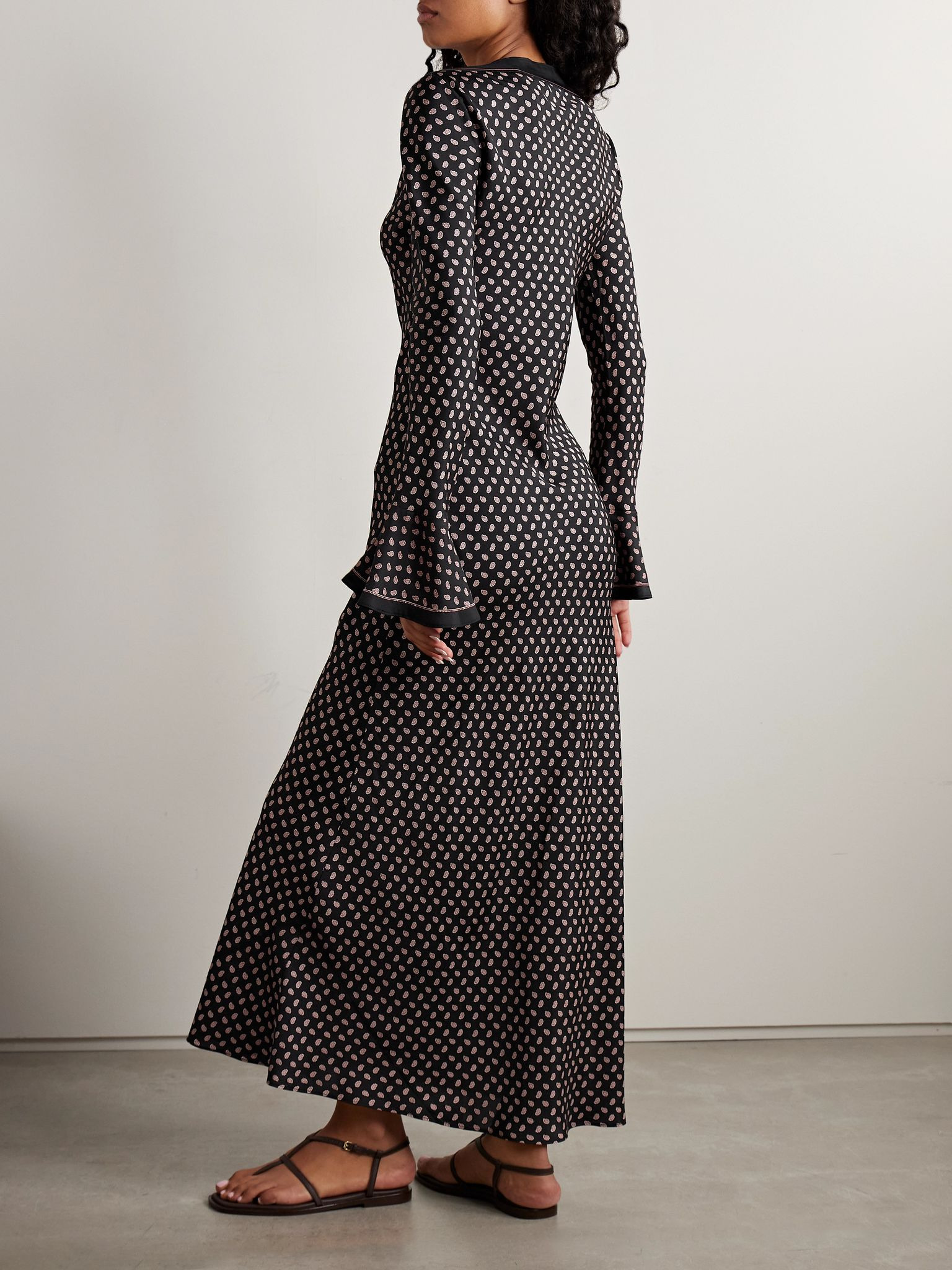 Davina paisley-print silk-blend twill midi dress Multi - 3