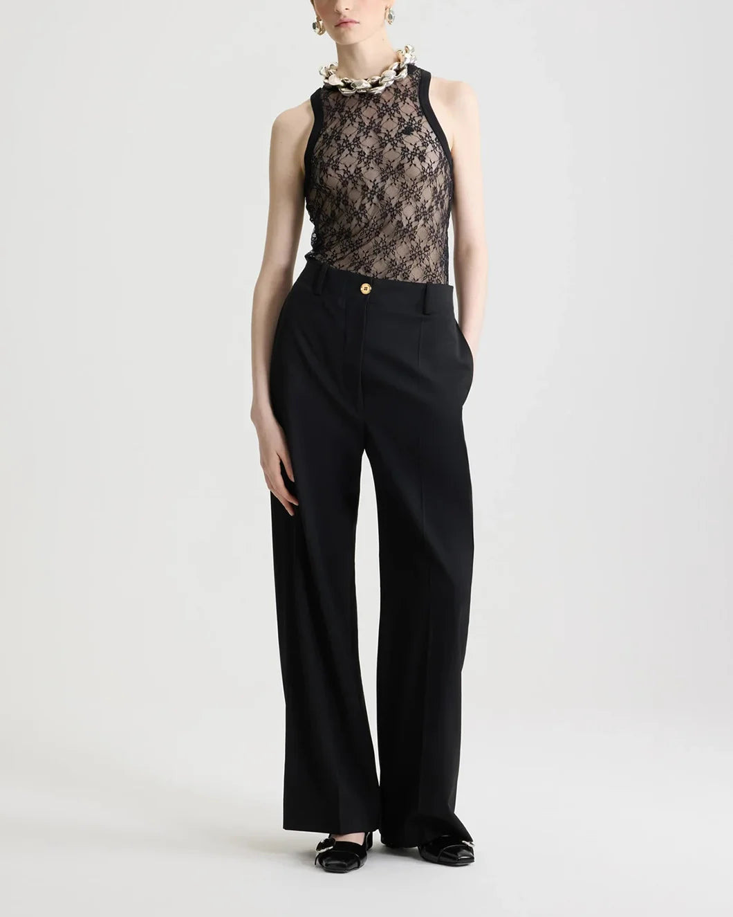 TANK TOP IN LACE JERSEY - 5