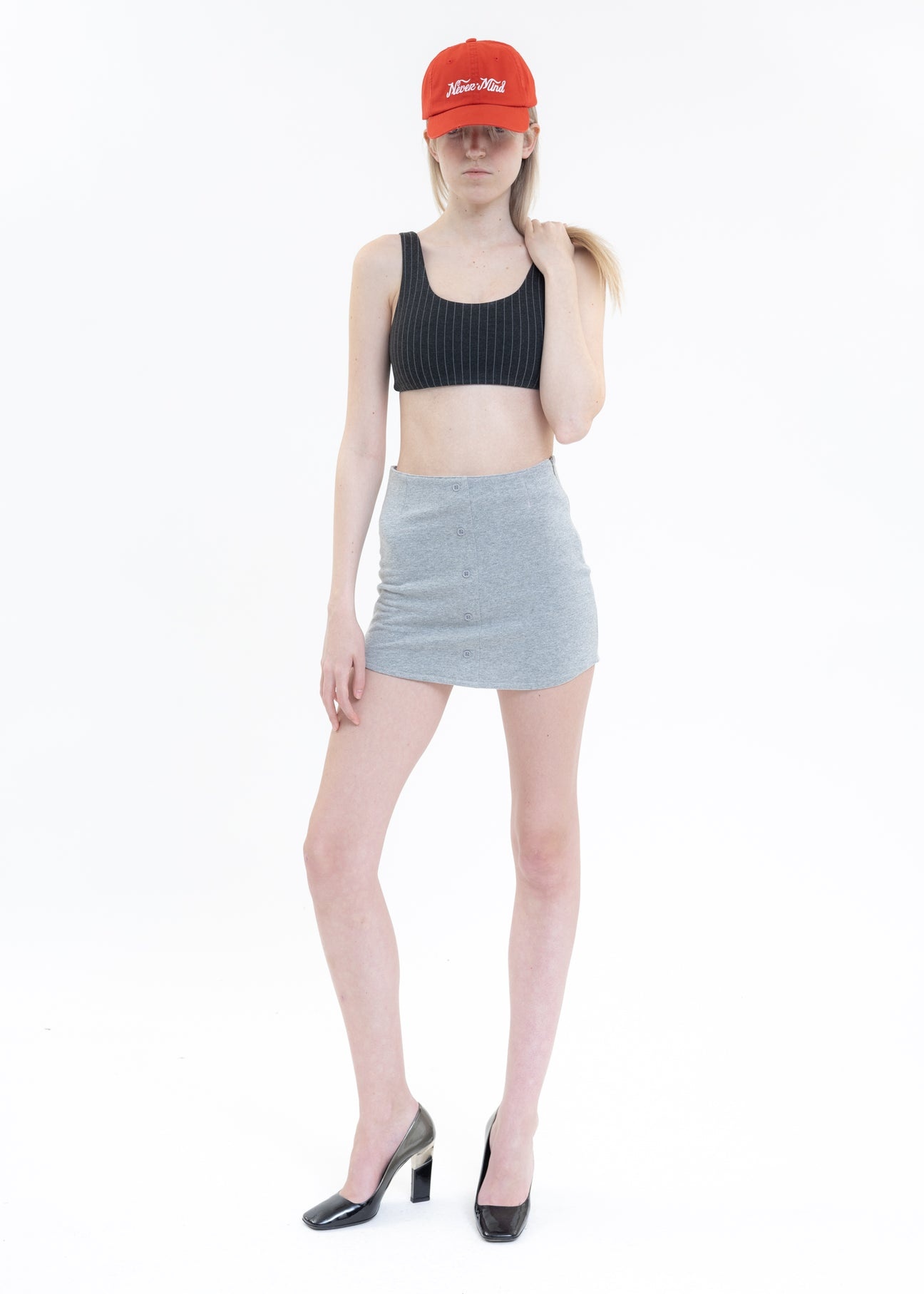 Grey Pinstripe Sport Top - 5