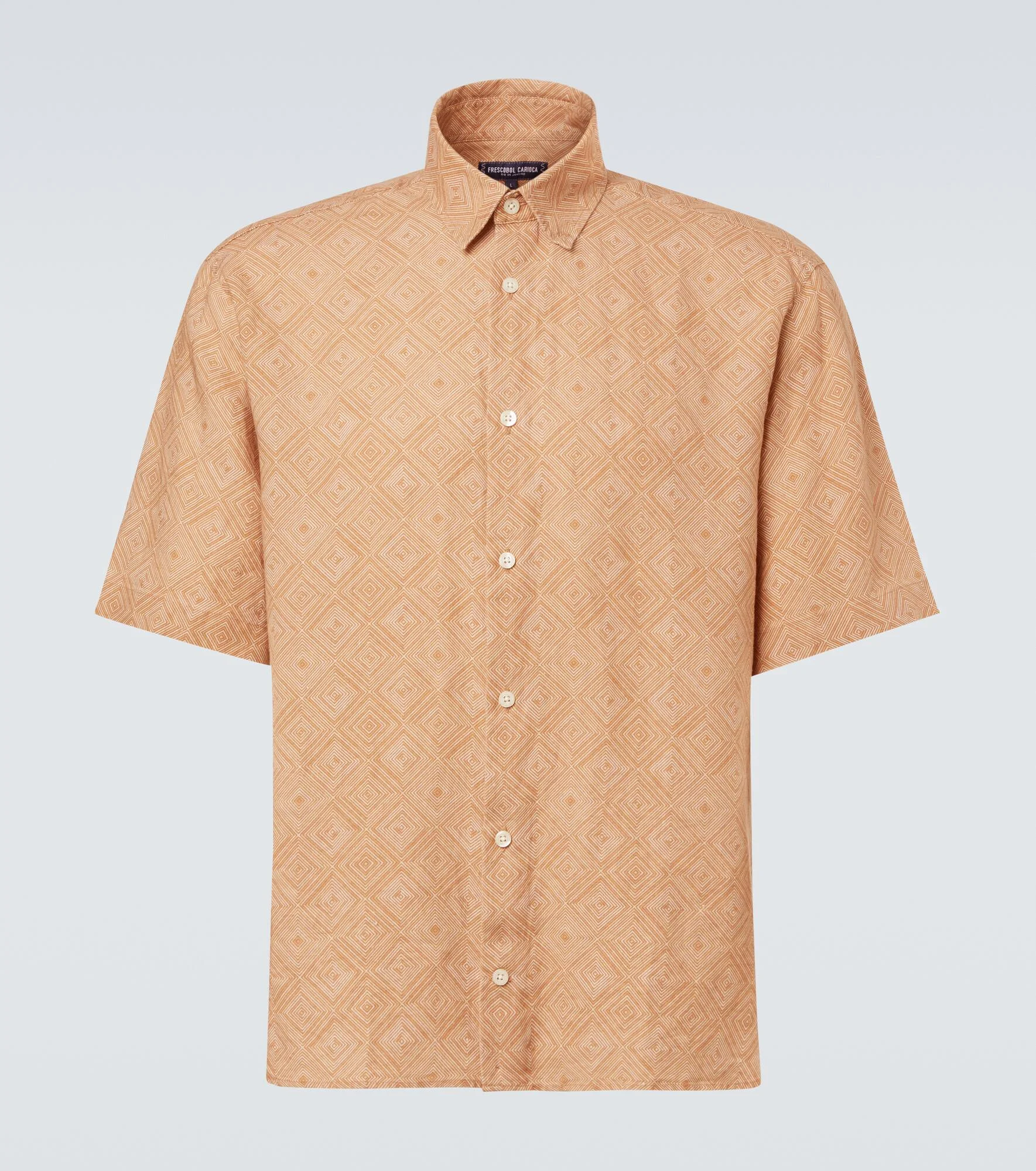 Castro printed linen bowling shirt - 1