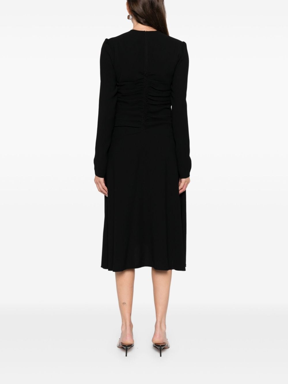 draped midi dress - 4