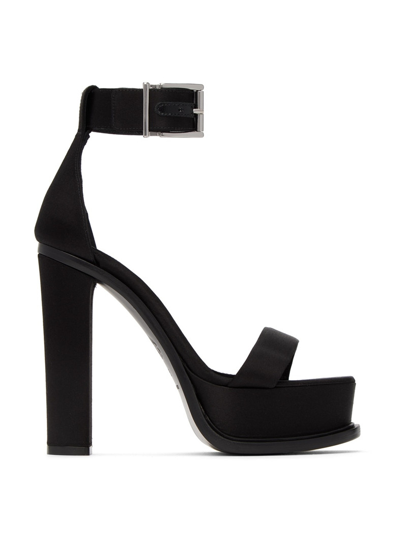 Black Platform Heeled Sandals 1