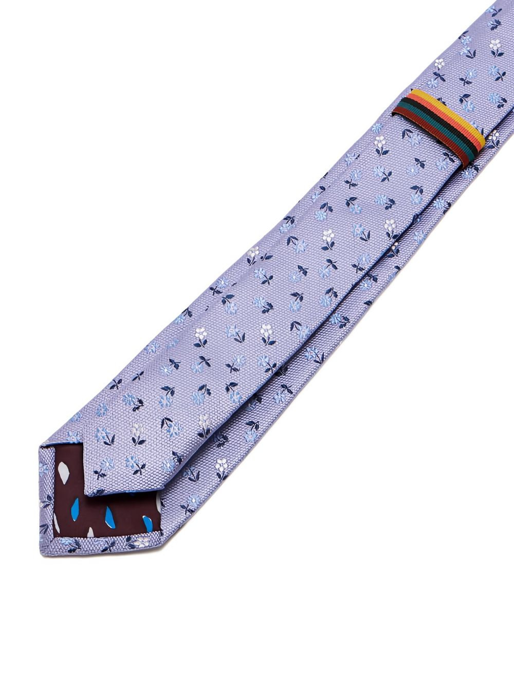 floral-print silk tie - 2