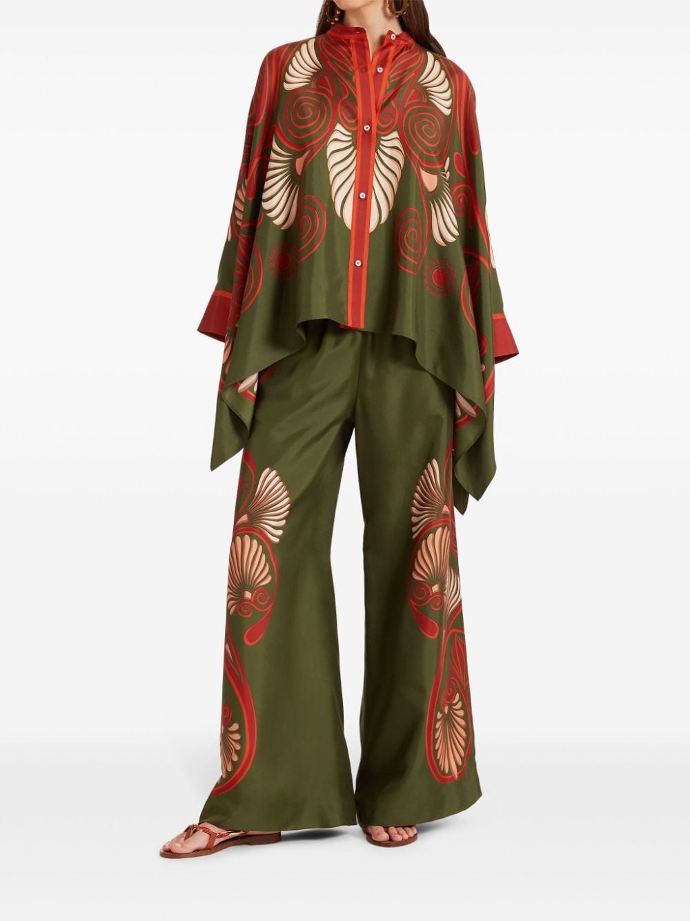 Kerylos-print silk palazzo trousers - 2