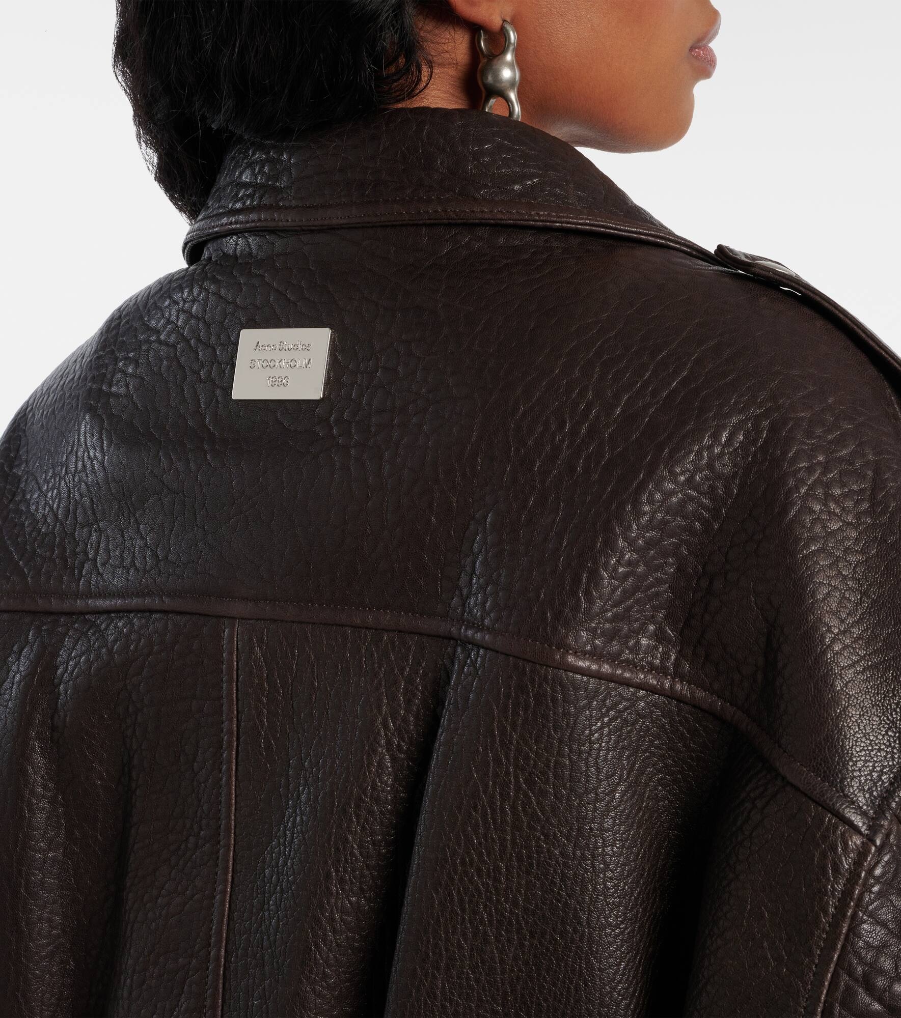 Leather biker jacket - 6