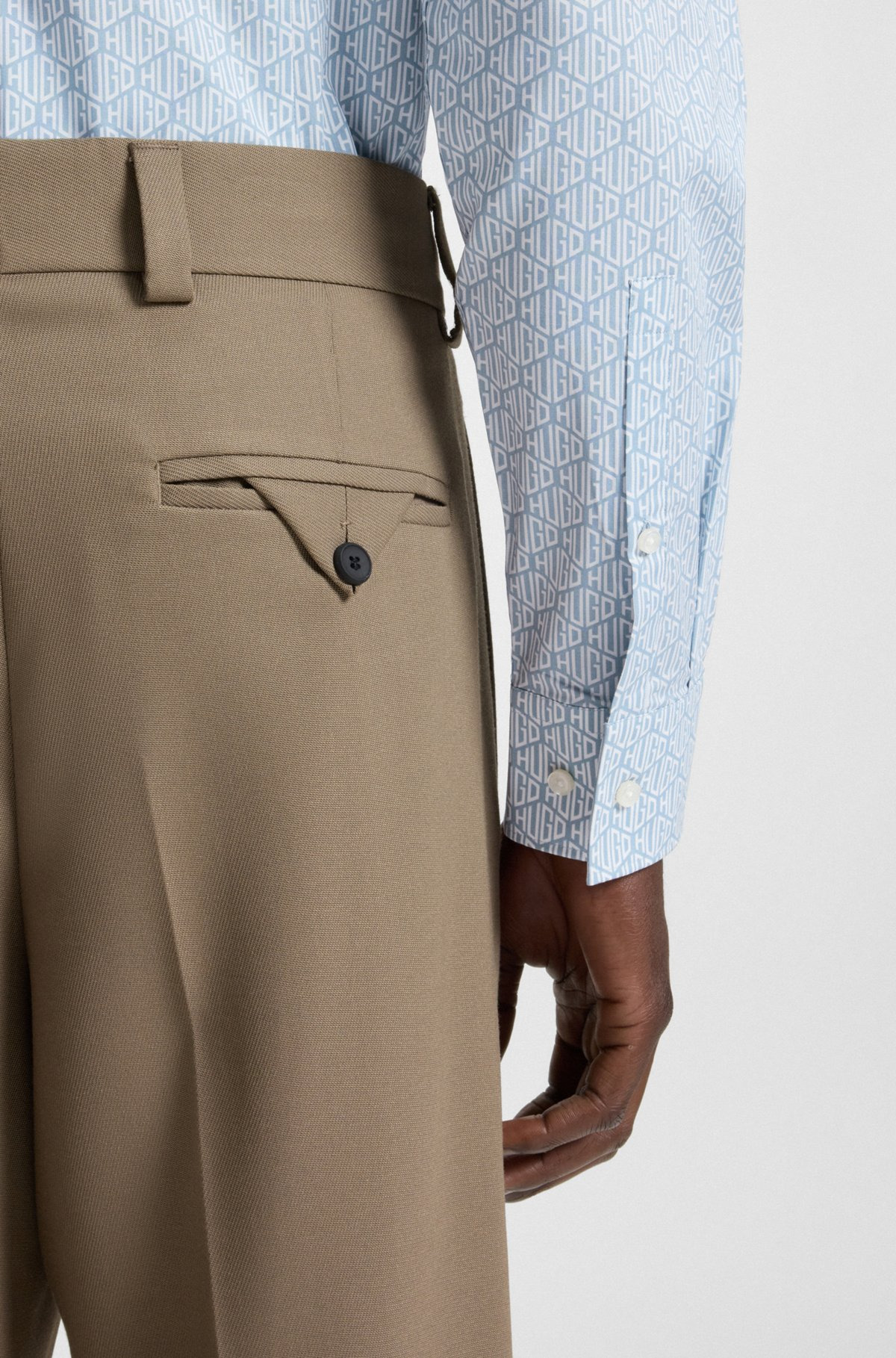 SLIM-FIT SHIRT IN PRINTED COTTON POPLIN - 6