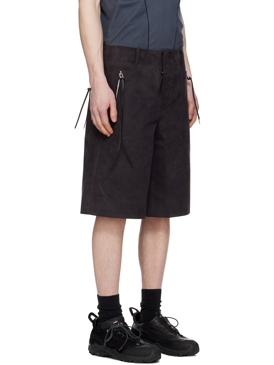Black 8.0 Center Technical Faux-Suede Shorts - 2