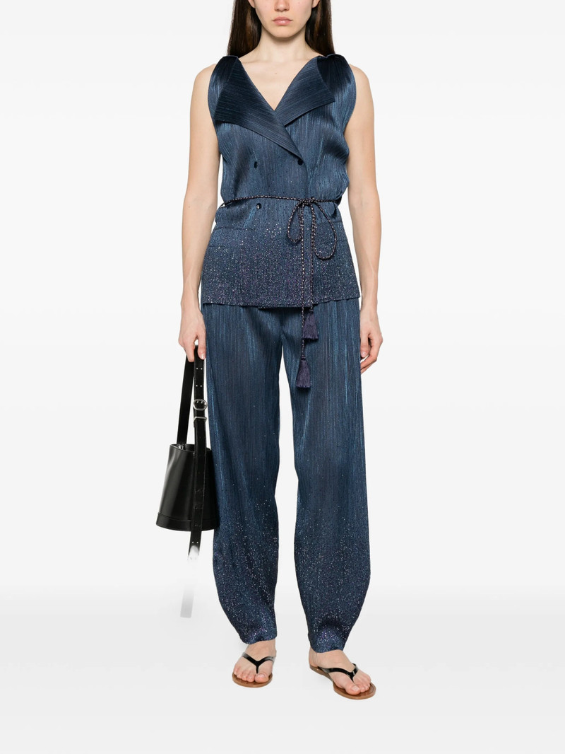 GIORGIO ARMANI Giorgio Armani Plissé-effect Crystal-embellished Trousers outlook