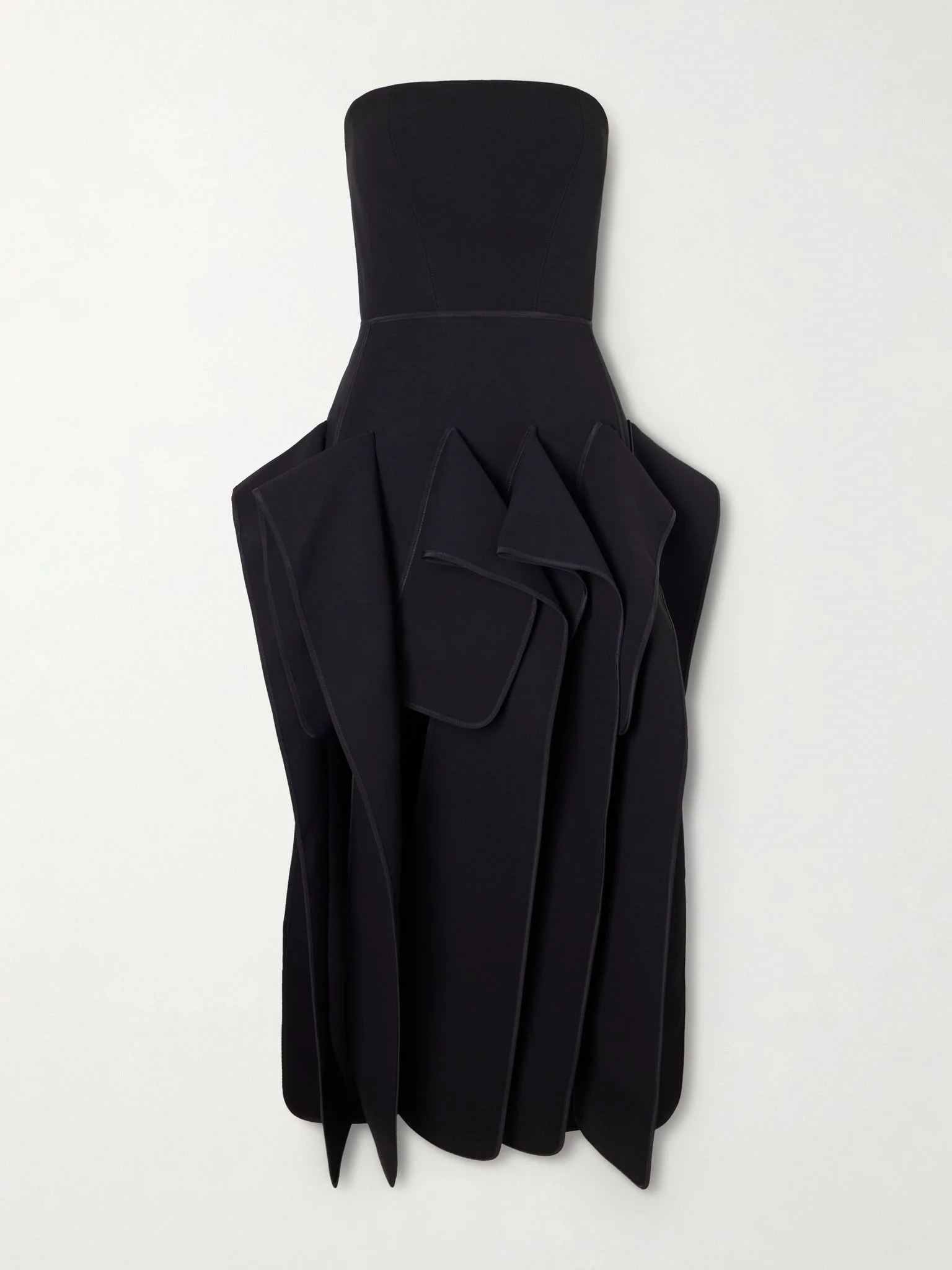 Breakout strapless crepe midi dress Black - 1