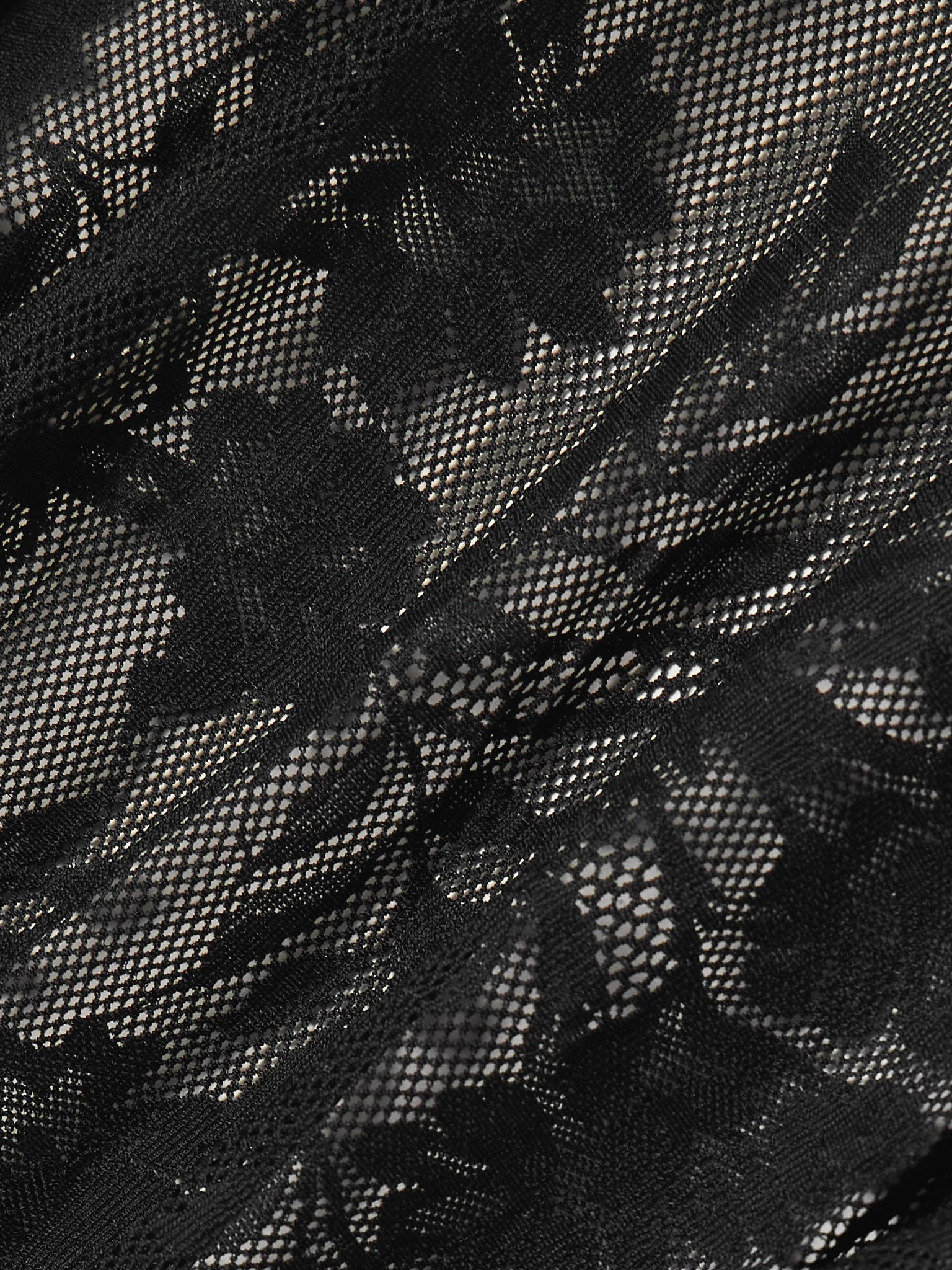 Embroidered stretch-lace bodysuit Black - 4
