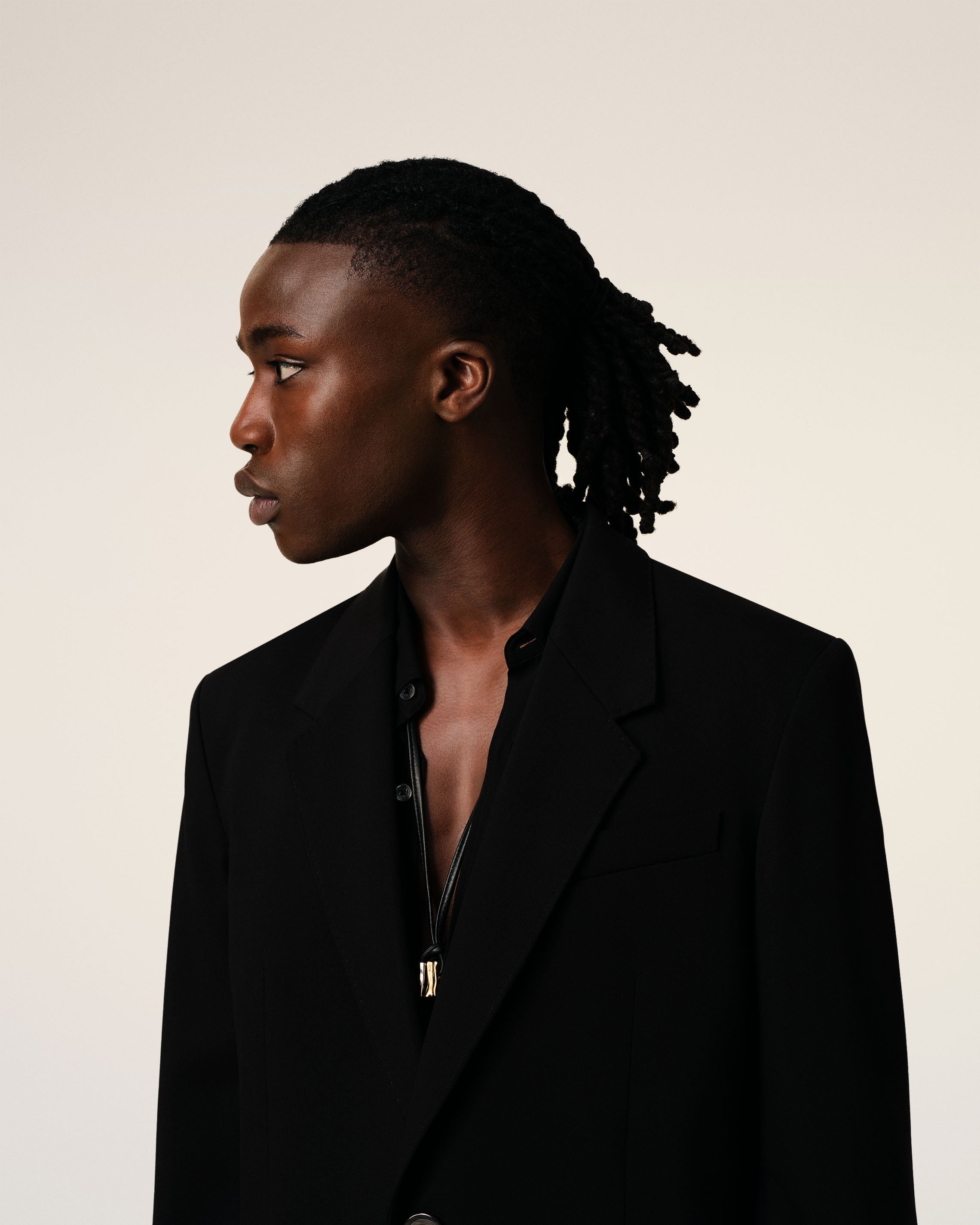 BLACK WOOL SEMI-LINED JACKET - 4