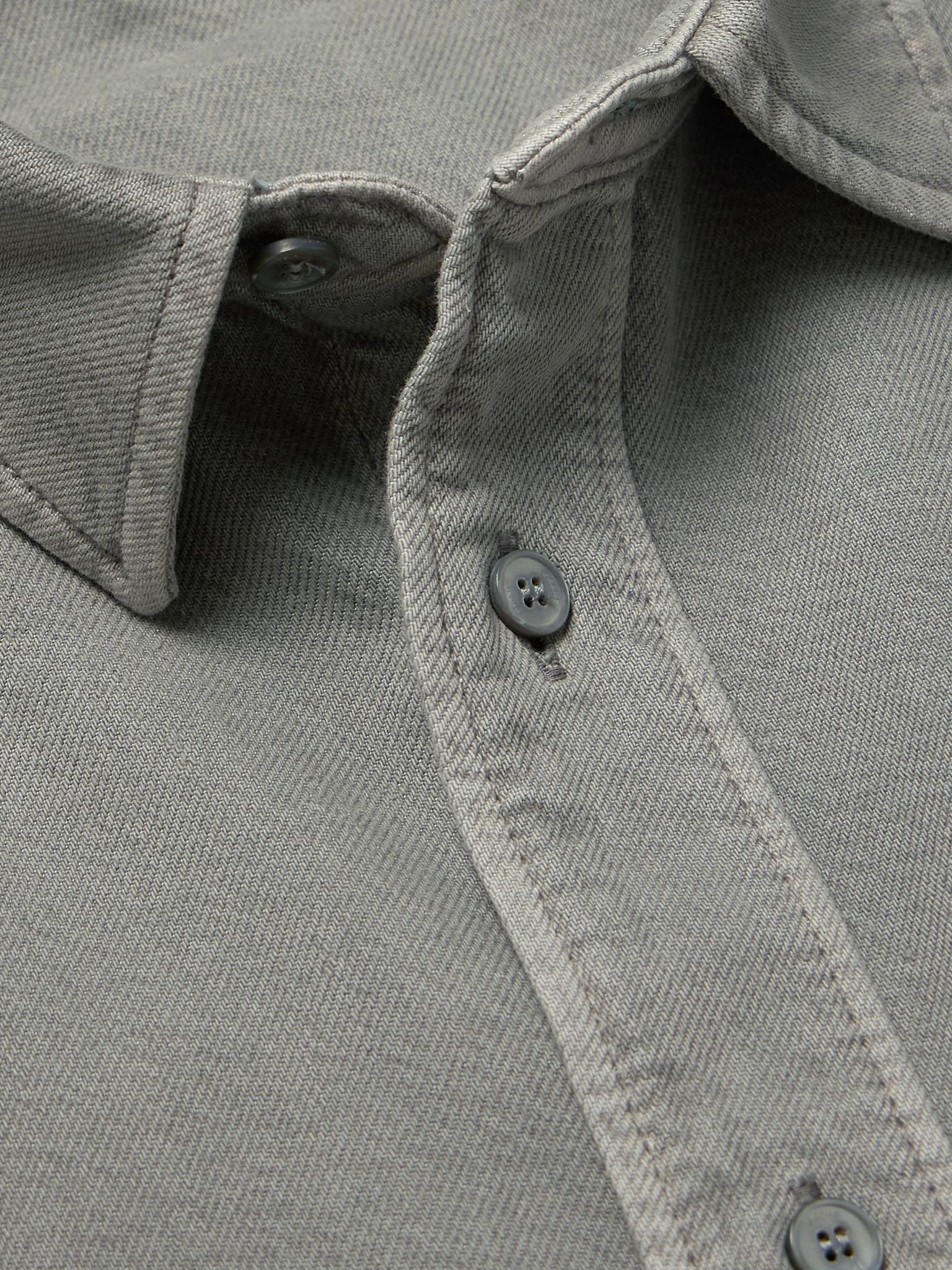 Modern Cotton and Lyocell-Blend Twill Shirt Gray - 4