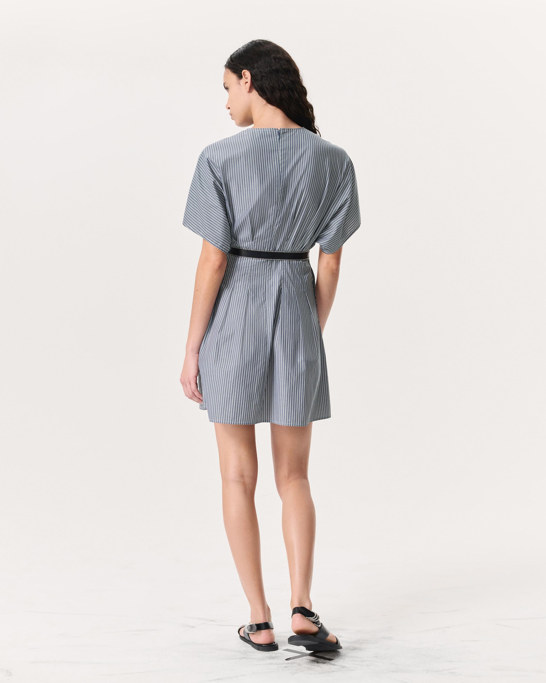 Maddie Striped Cotton Poplin Mini Dress - 5