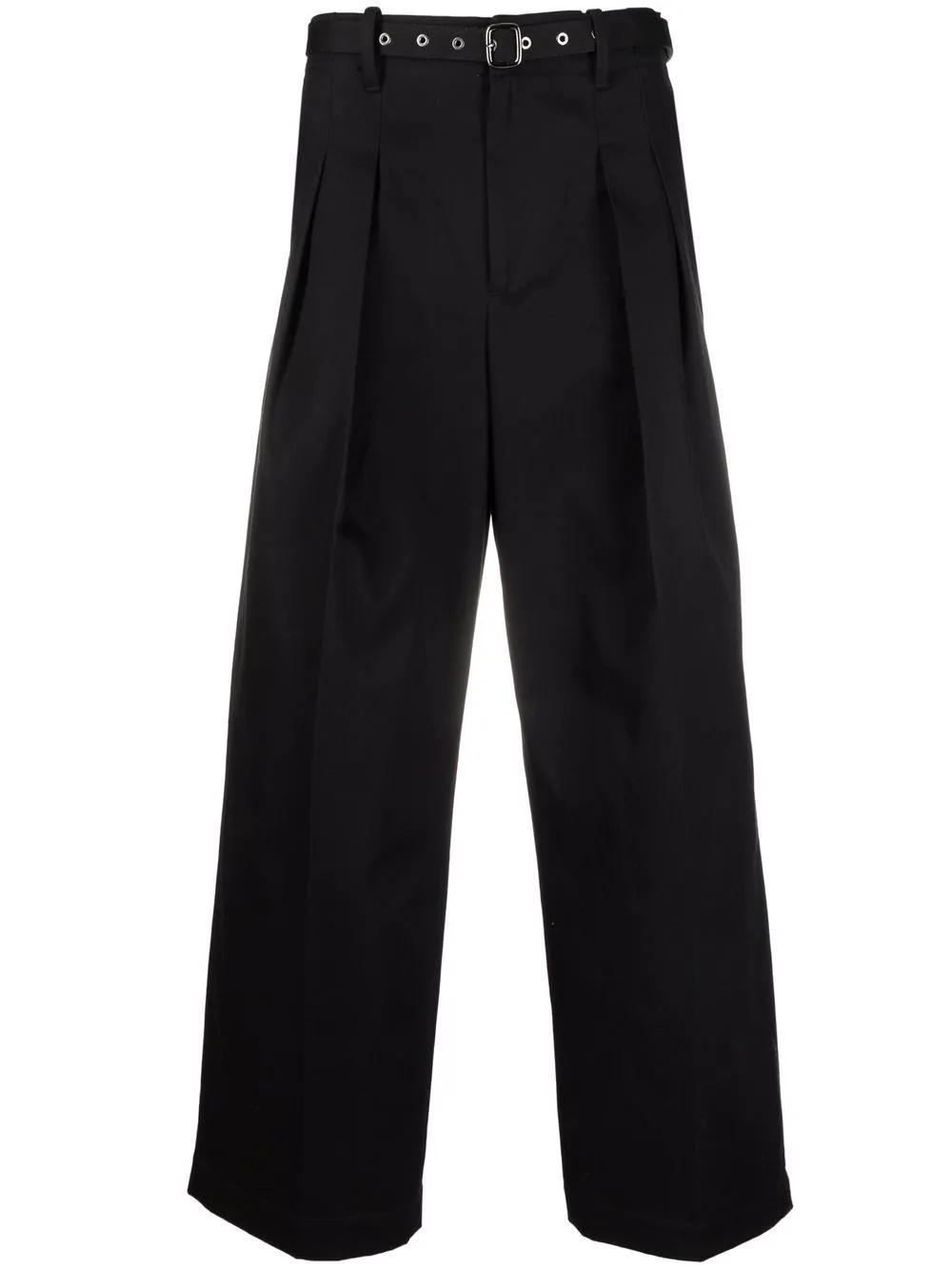 front-pleat wide-leg trousers - 1