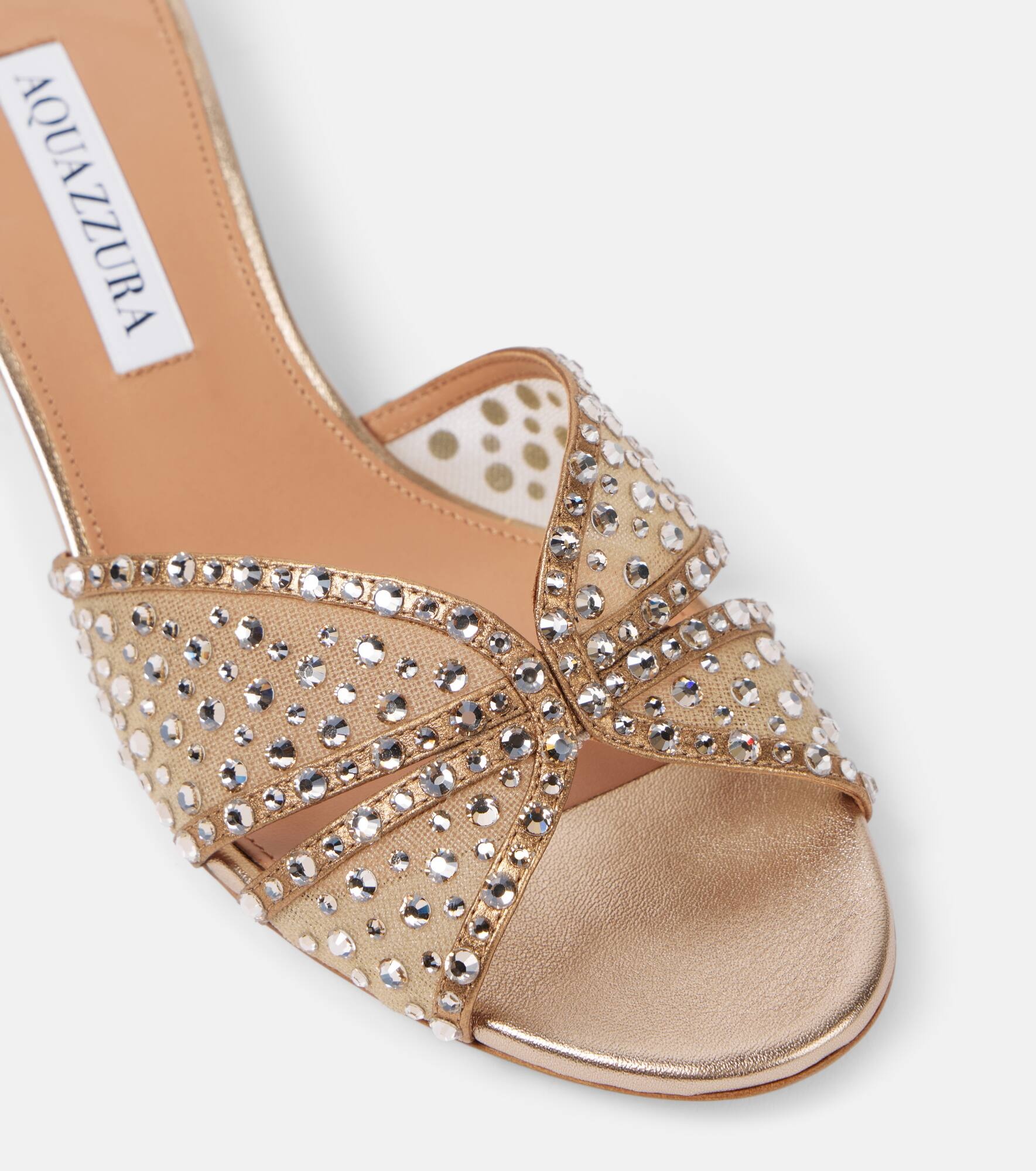 Crystal Love 35 embellished tulle mules - 5