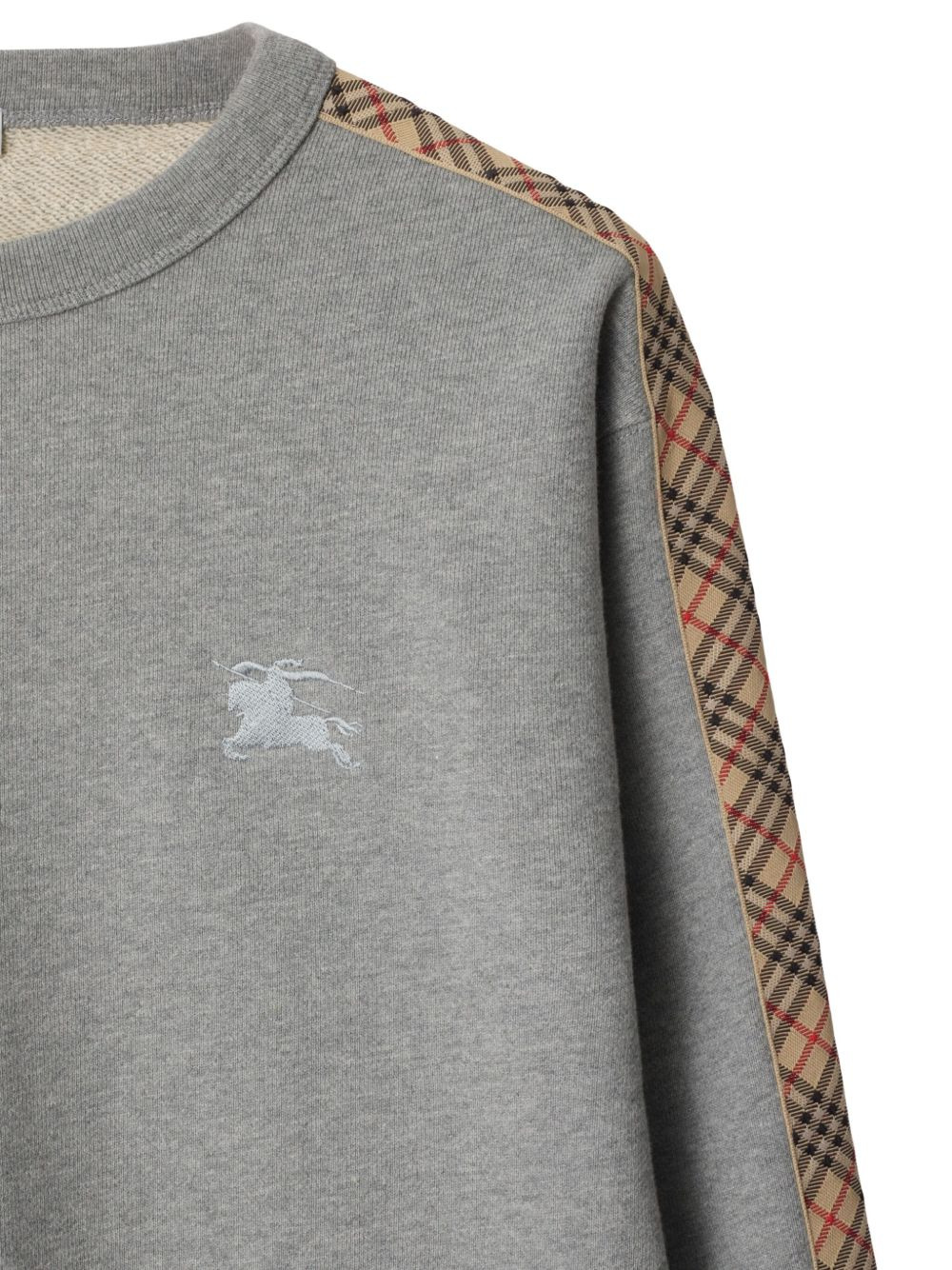 Check-trimmed cotton sweatshirt - 2