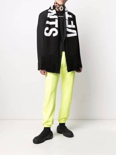 VETEMENTS logo-intarsia merino knit scarf outlook