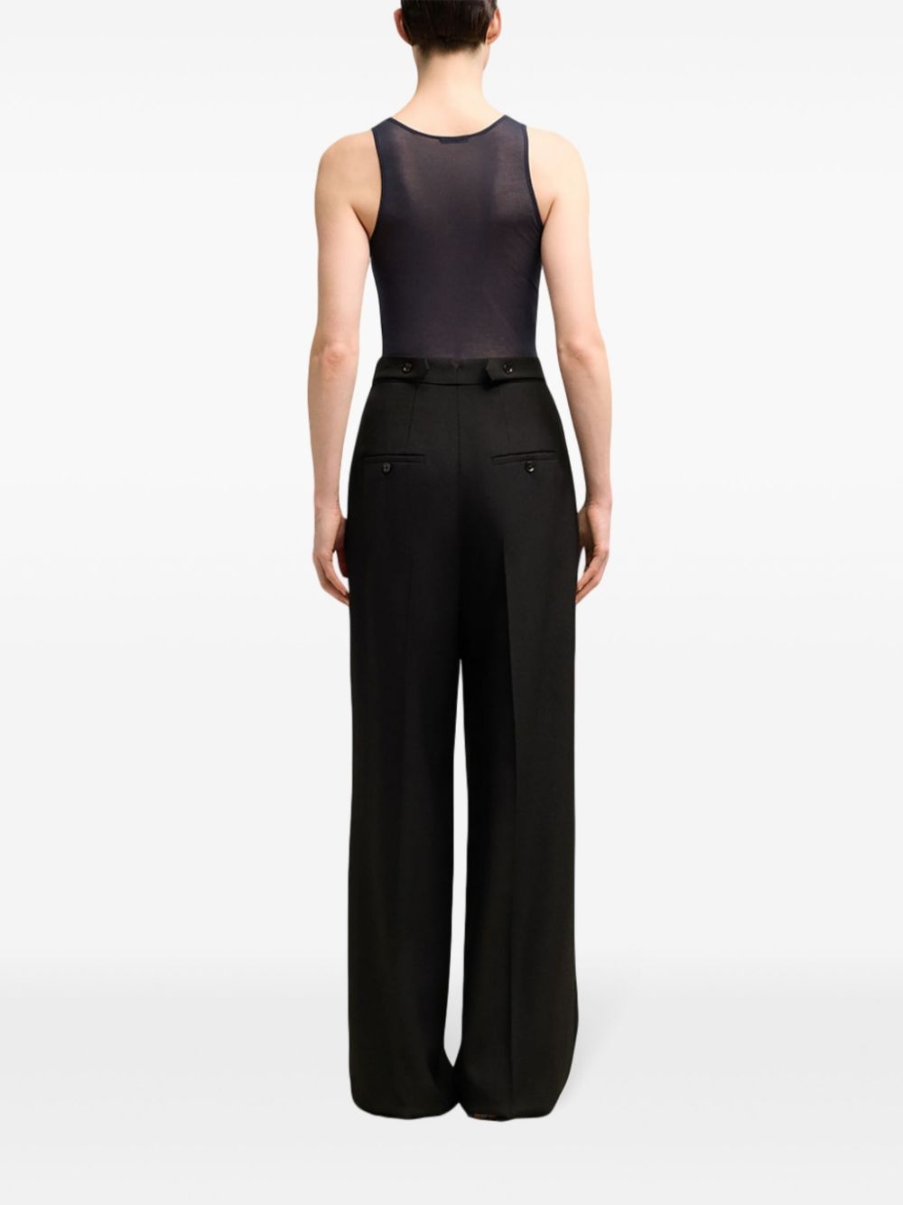 wide-leg wool trousers - 4