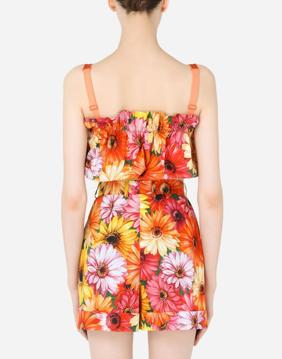 Dolce & Gabbana Poplin top with gerbera-daisy print outlook