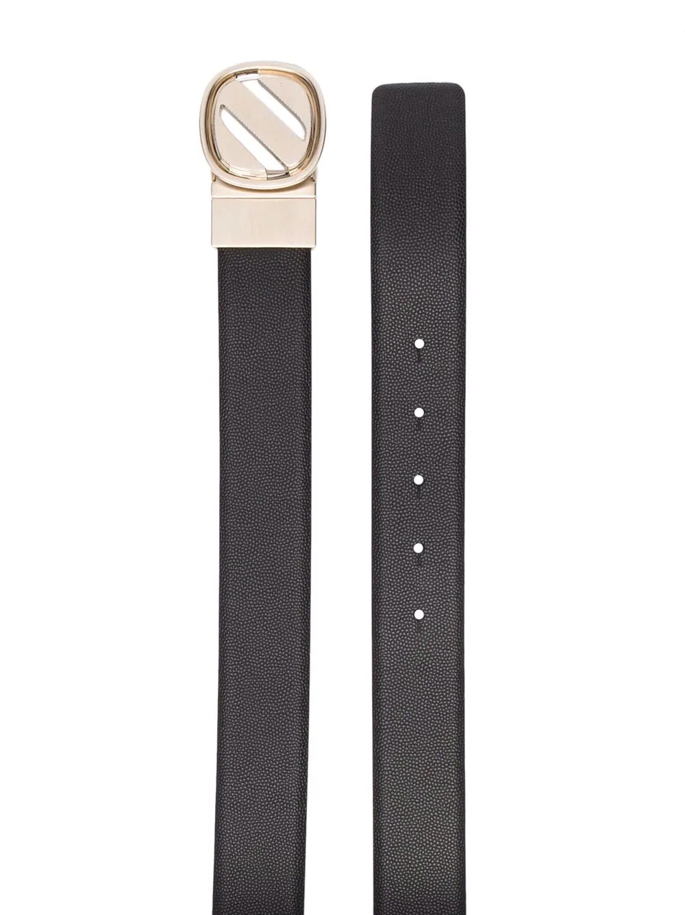 logo-plaque leather belt - 2