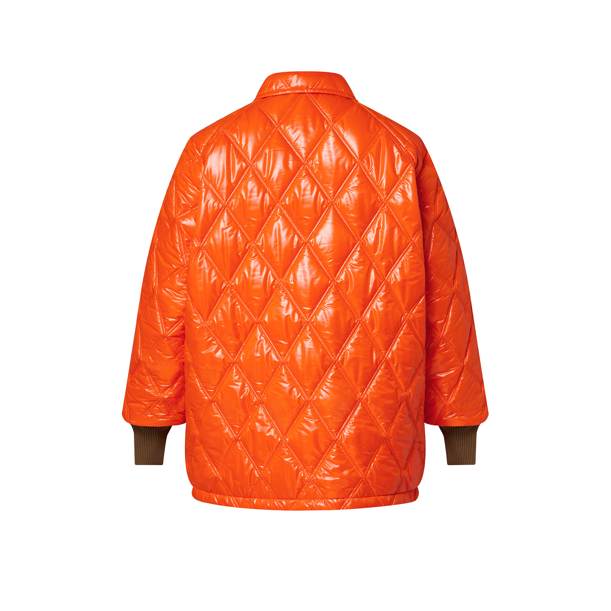 Stripe Accent Quilted Malletage Puffer Coat - 3