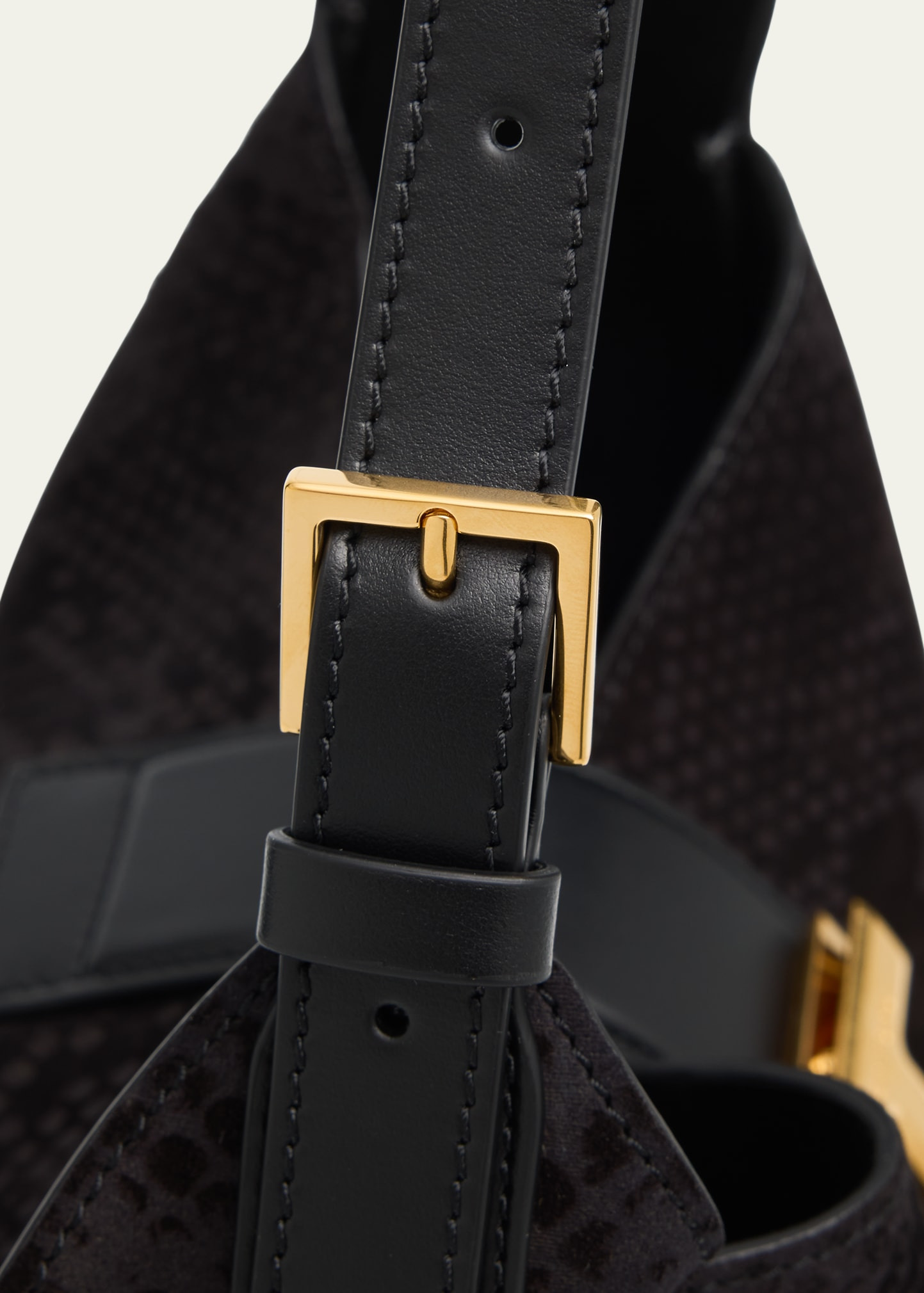 Monarch Small Hobo Bag in Python-Effect Suede - 5