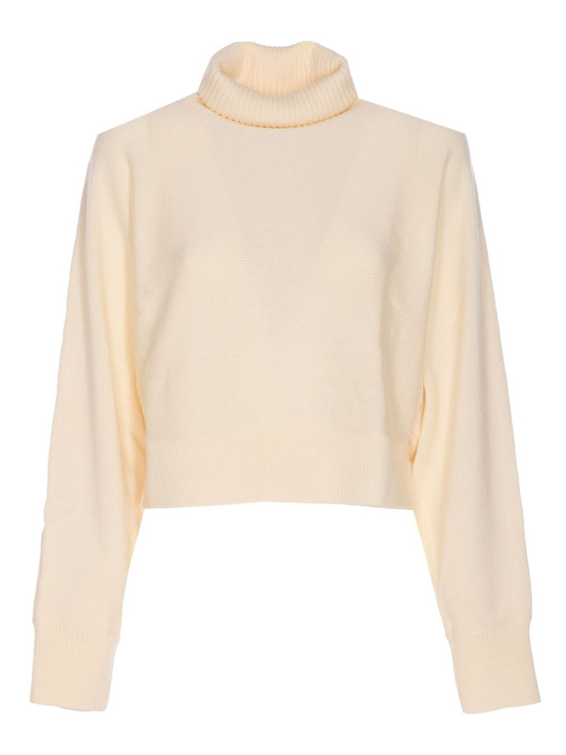high-neck logo-plaque sweater 1
