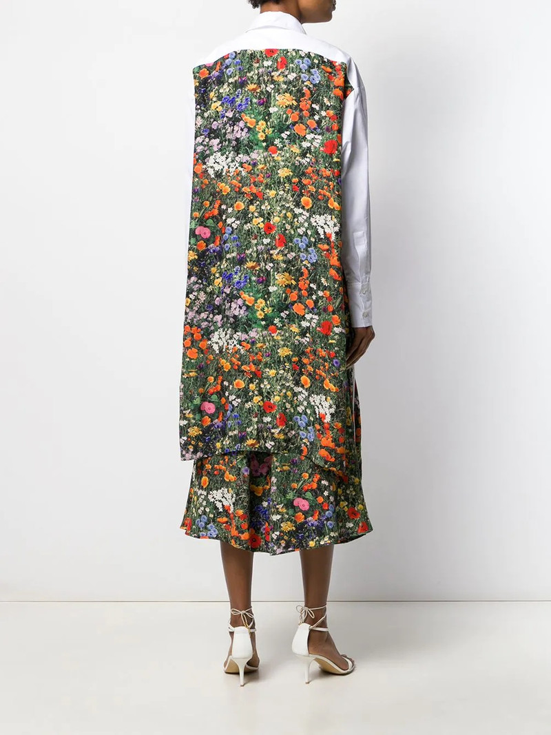 floral print long asymmetric shirt 4