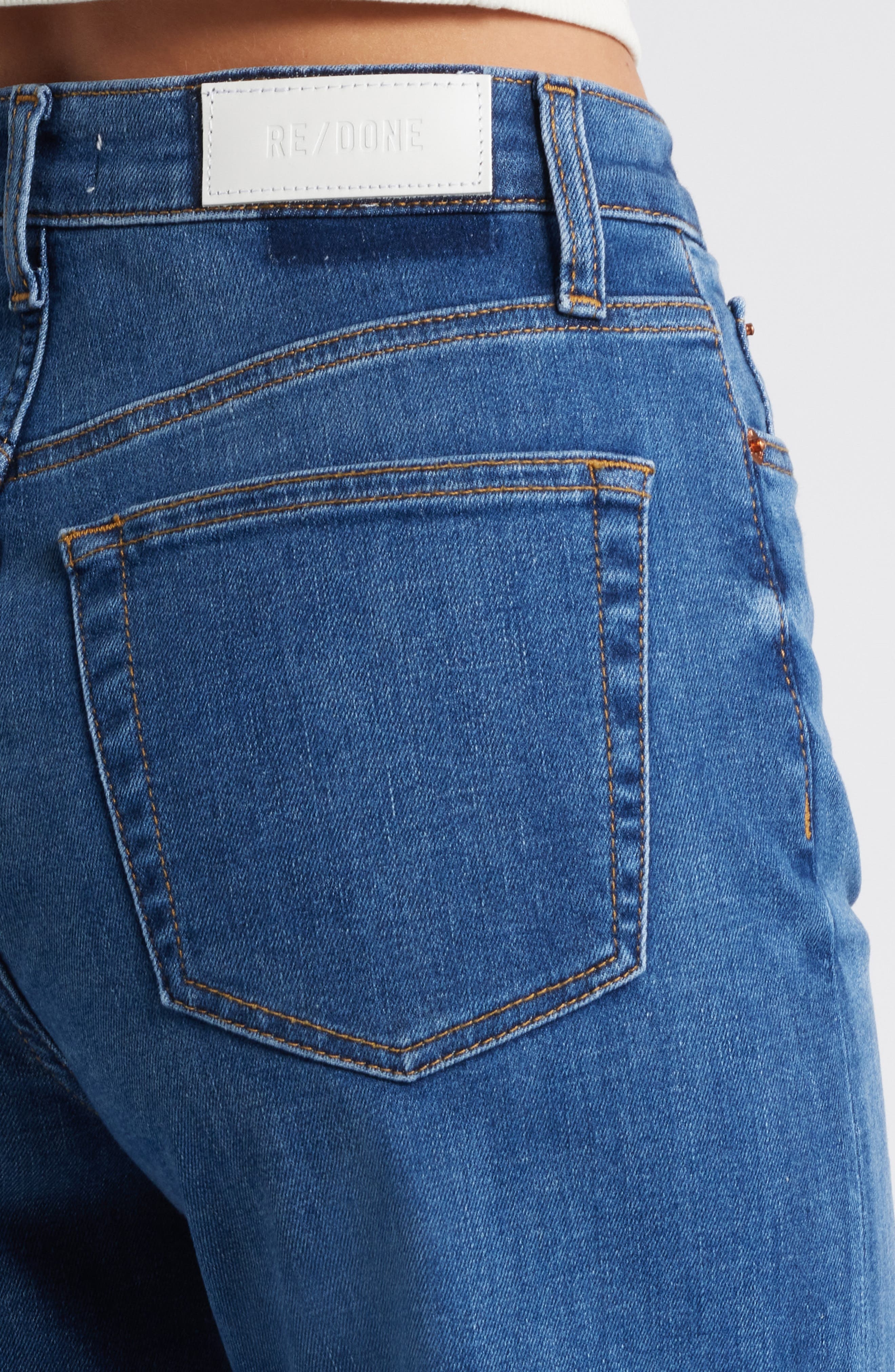Re/Done '70s Twisted Seam High Waist Wide Leg Jeans in Monterey Fade at Nordstrom - 4