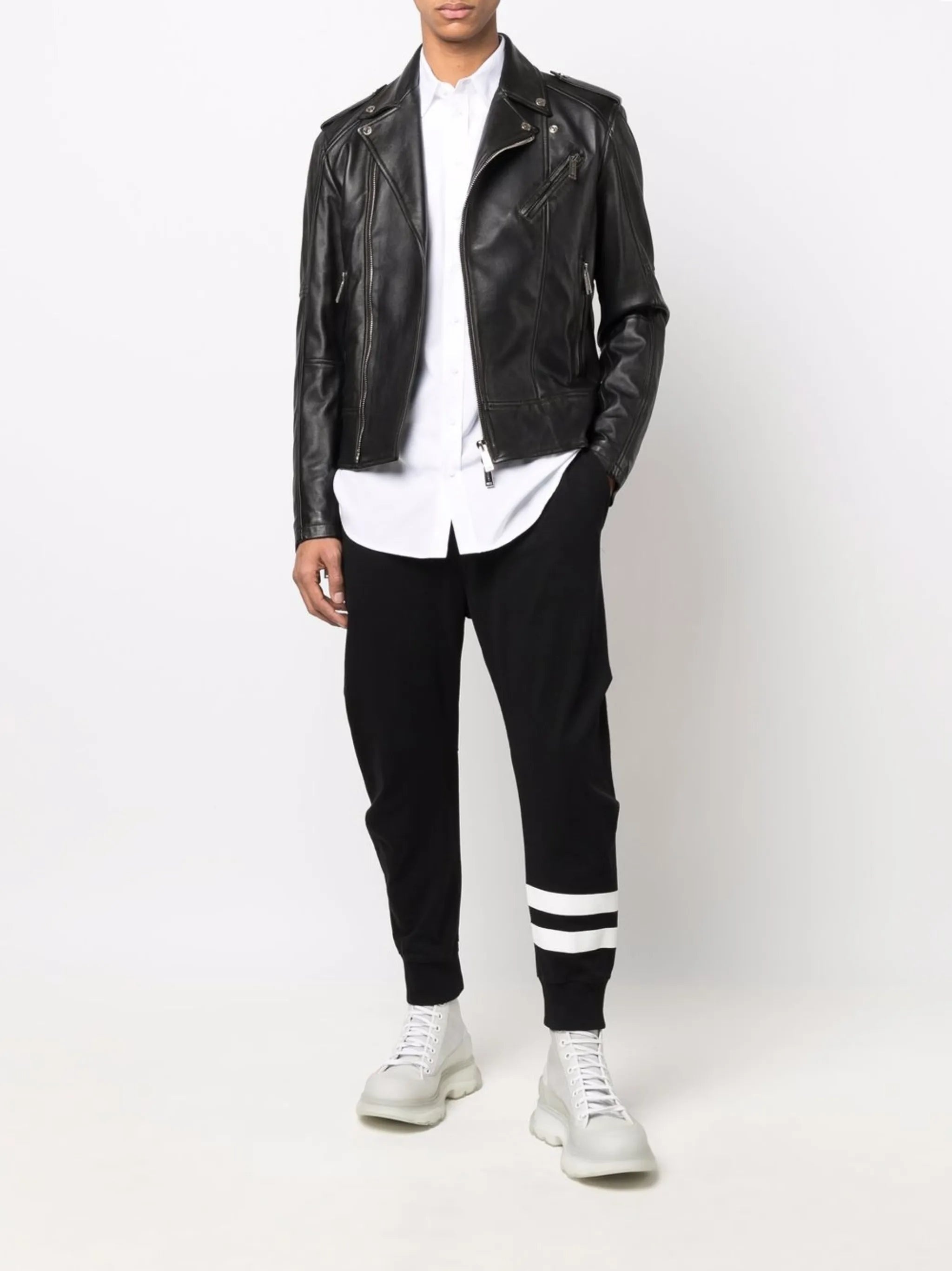 Dsquared2 Leather Biker Jacket - 5