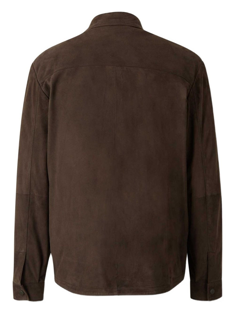 Canali suede button-fastening shirt jacket outlook