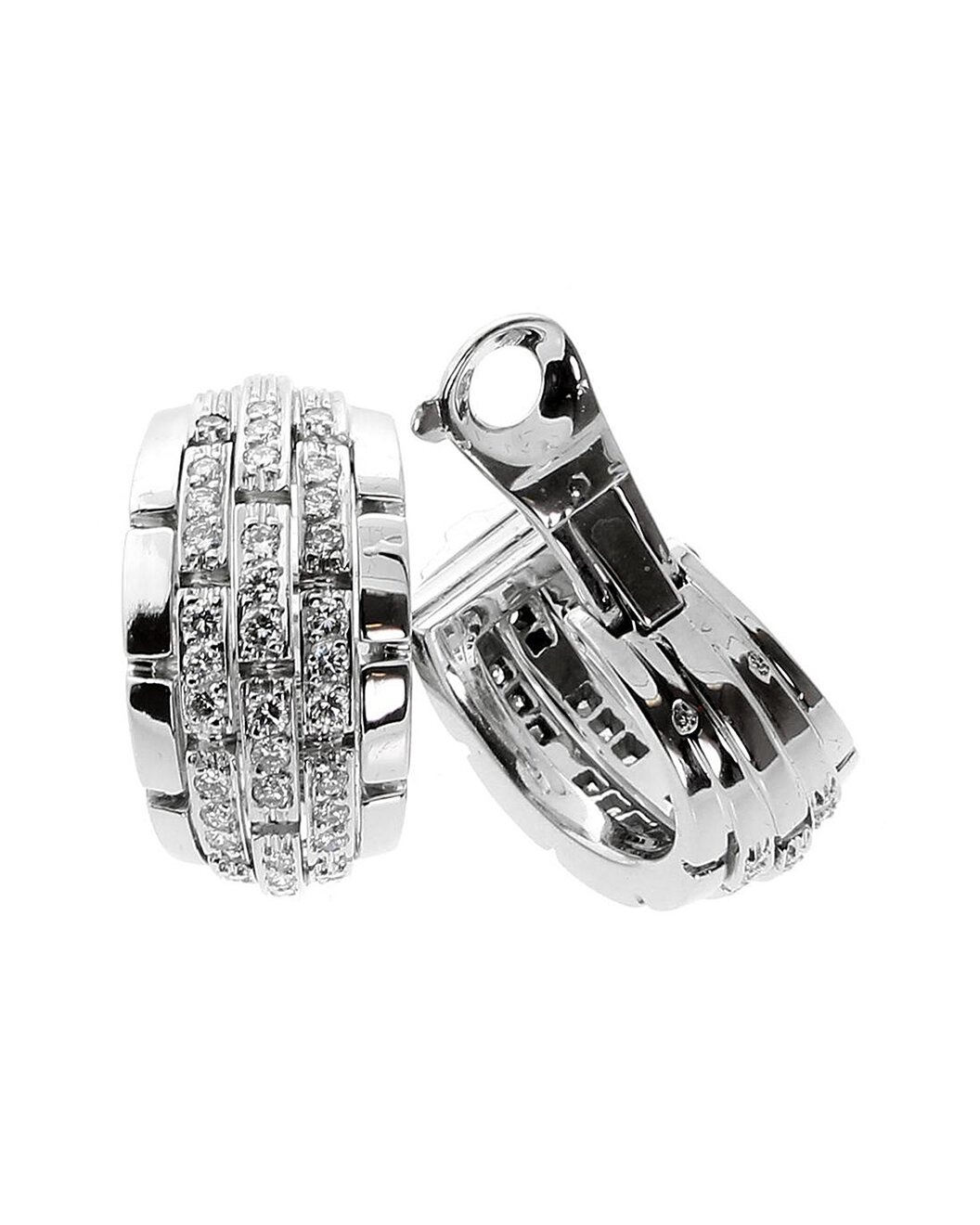 Cartier 18K 1.50 ct. tw. Diamond Panthere Oriane Clip-O Hoops (Authentic Pre-Loved) - 2